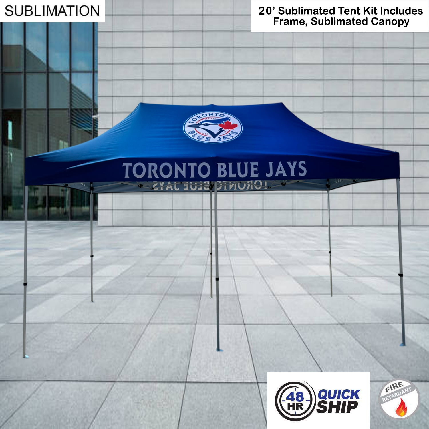 48Hr Quick Ship -20' Premium Sublimated Tent Kit, Includes Premium 40mm Aluminum Frame & Canopy only 13