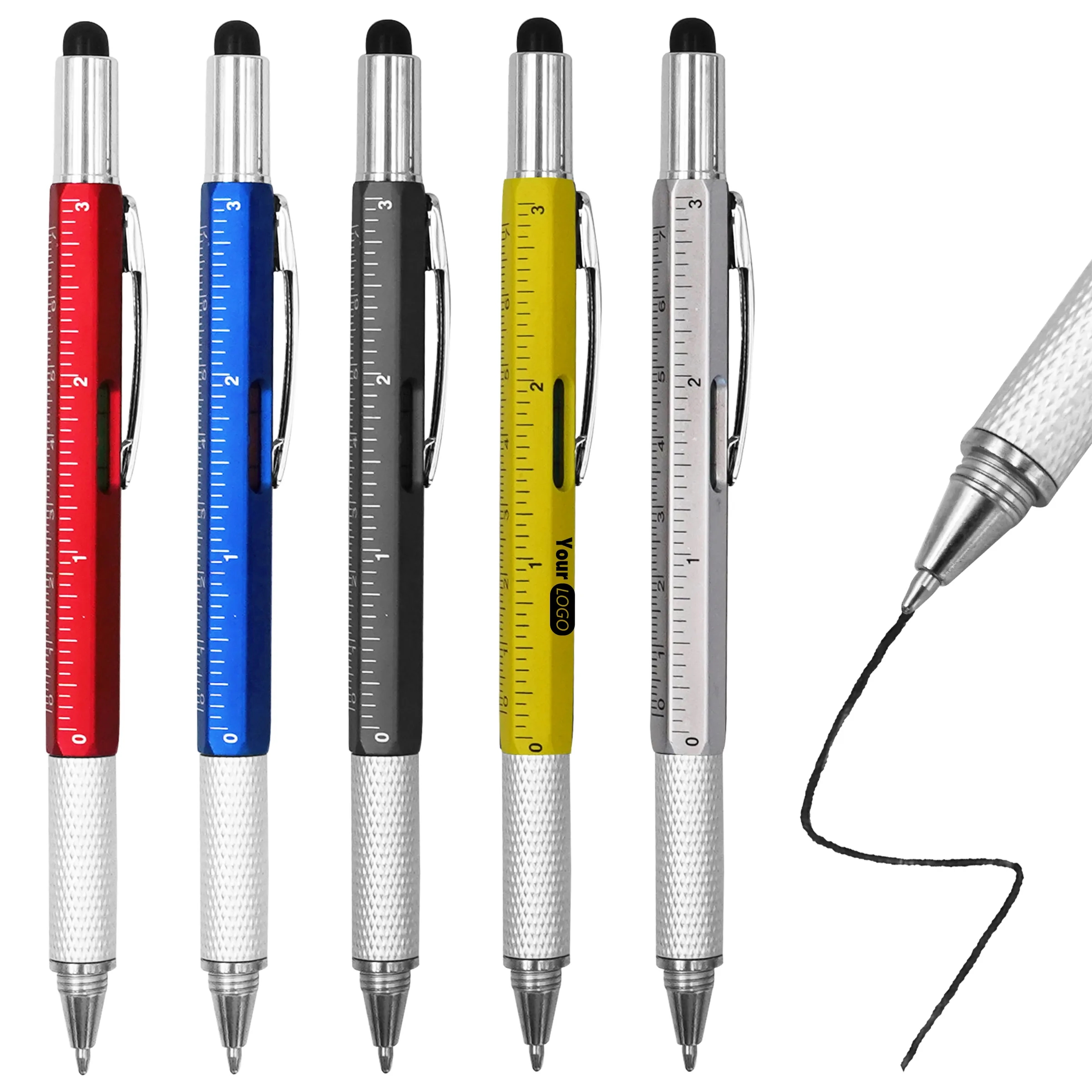 Metal Multi-word 6 in 1 Multi Function Tool Ballpoint Pen 5