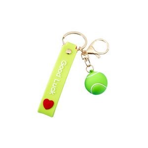 Vibrant 3D Balls PVC Keychain Ring 16