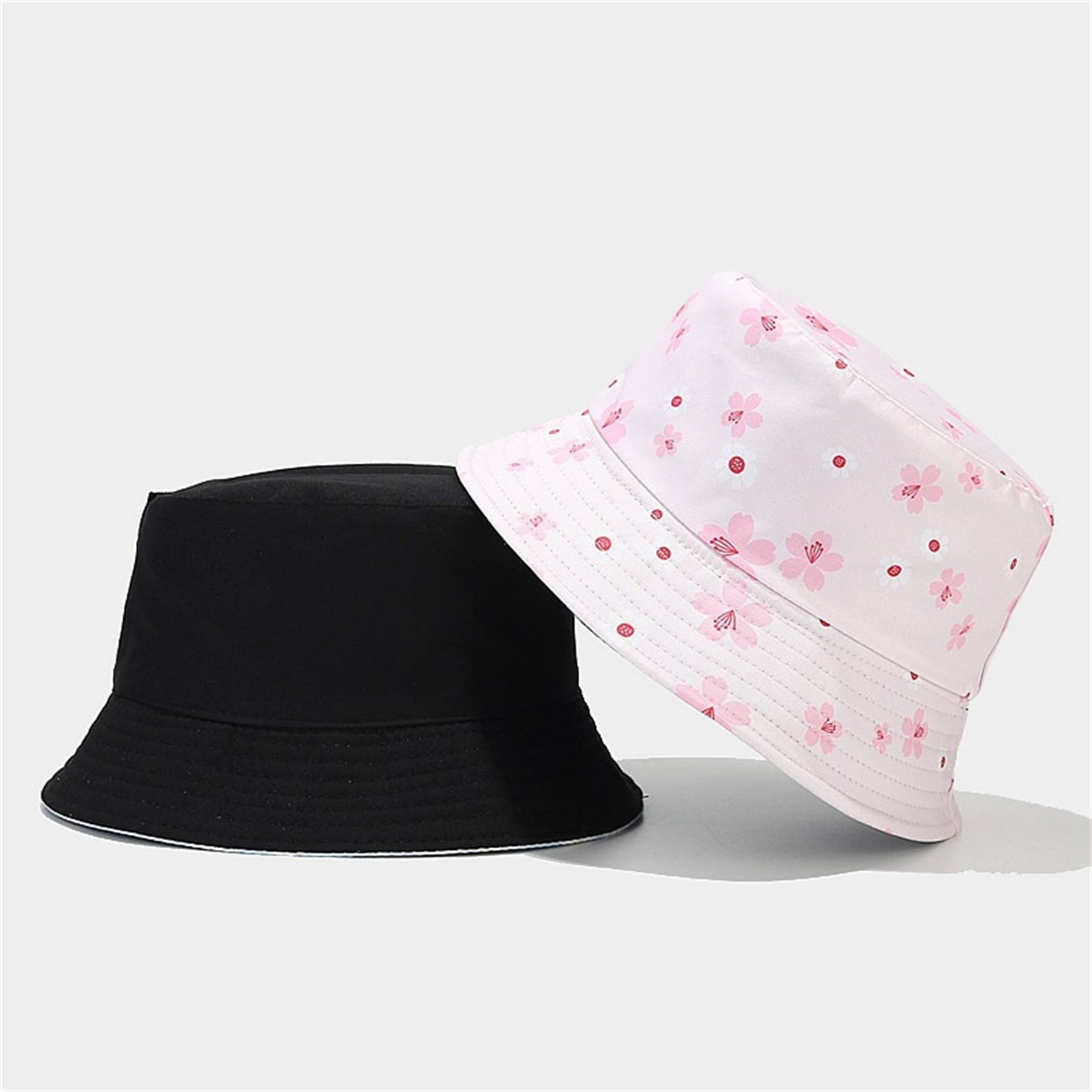 Reversible Cotton Small Flower Pattern Bucket Hat 1
