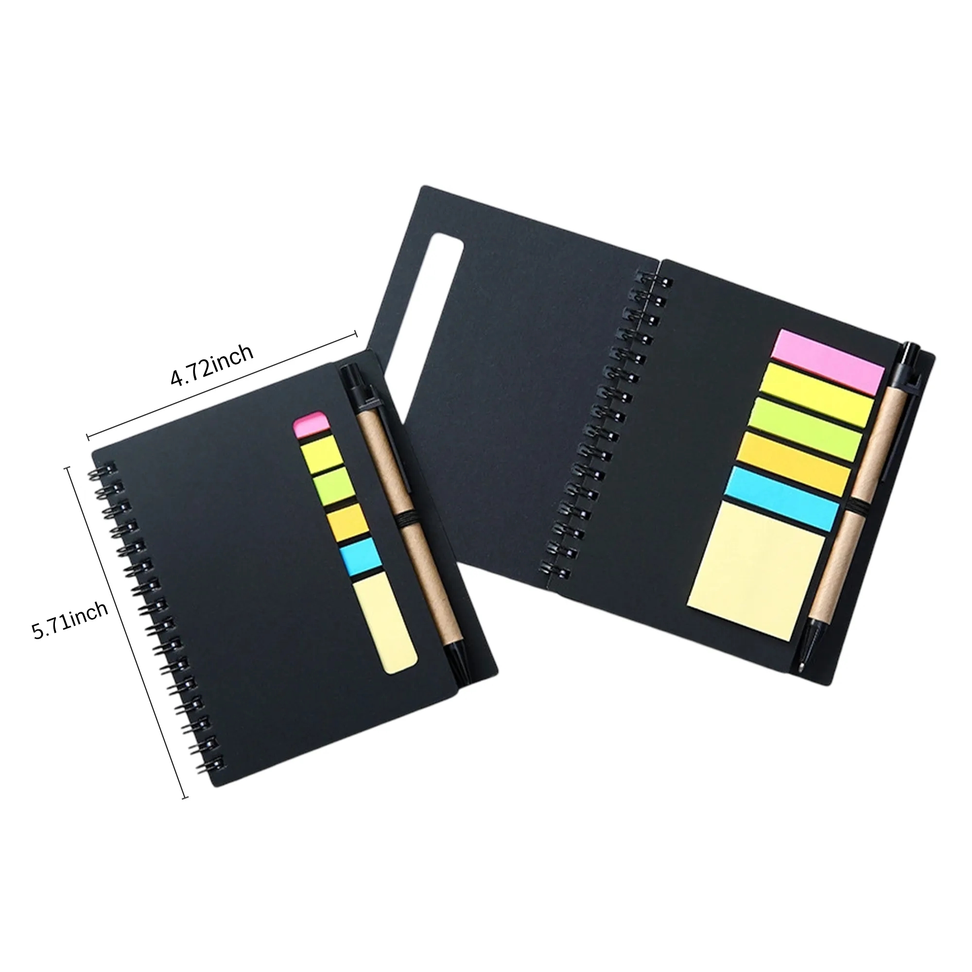 Durable Kraft Spiral Notepad with Pen and Sticky Pads 2