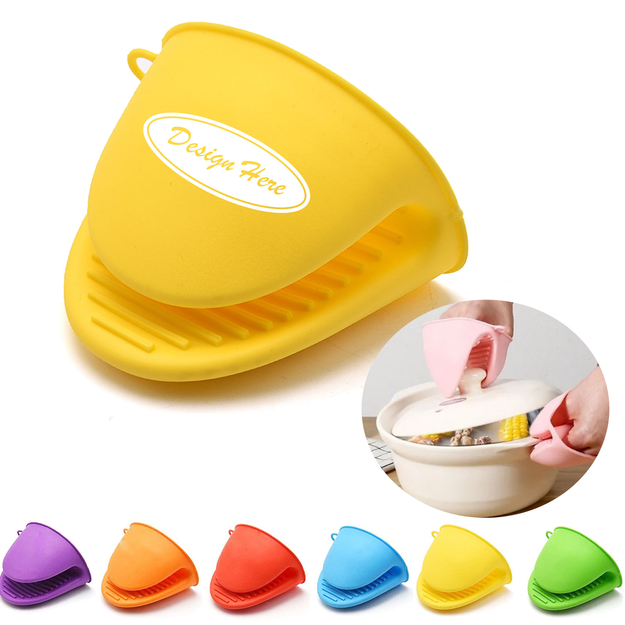 Heat-Resistant Silicone Cooking Pinch Mitts 2