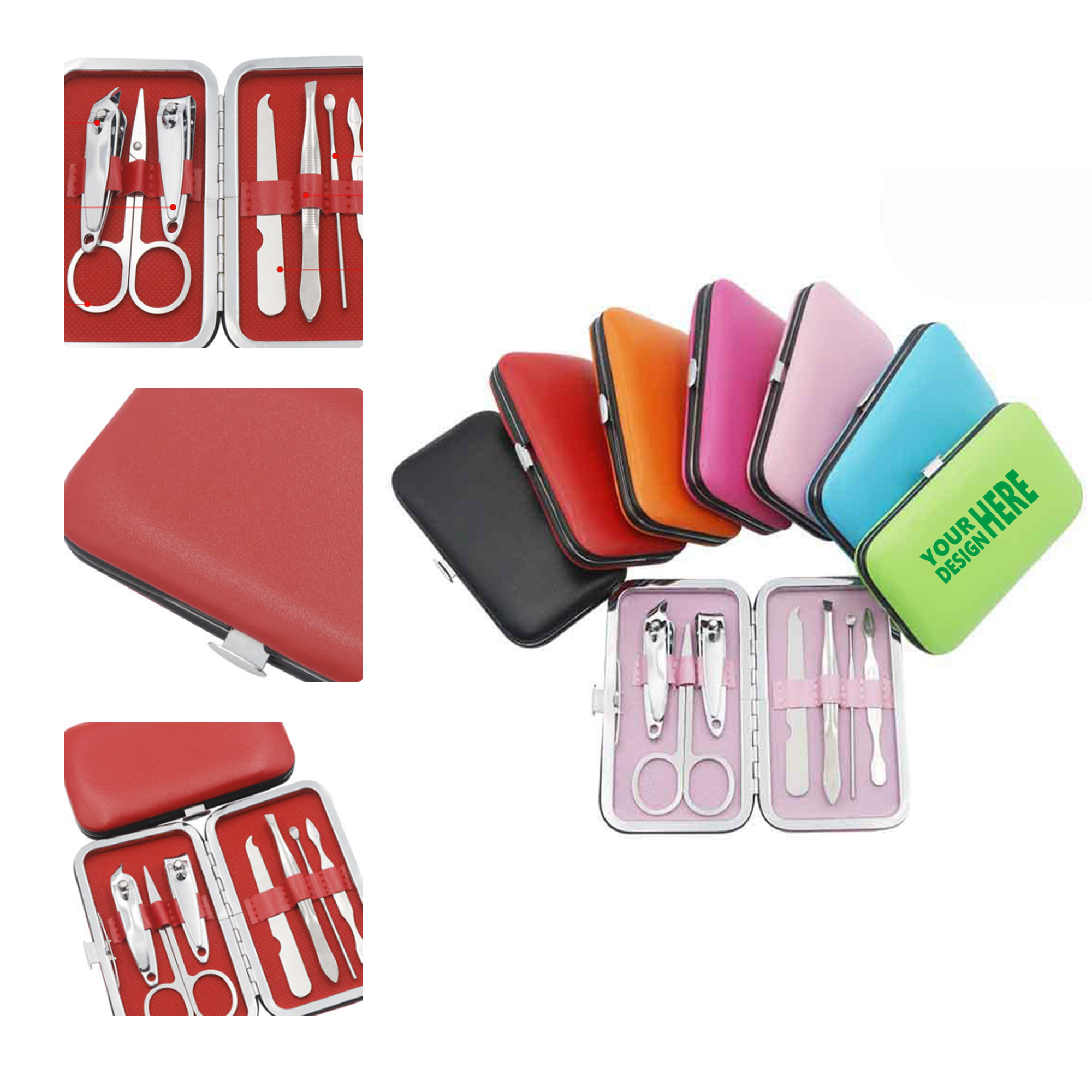 MOQ 50 Candy Color Nail Clipper Set 7-Piece Manicure Kit Custom Logo 2