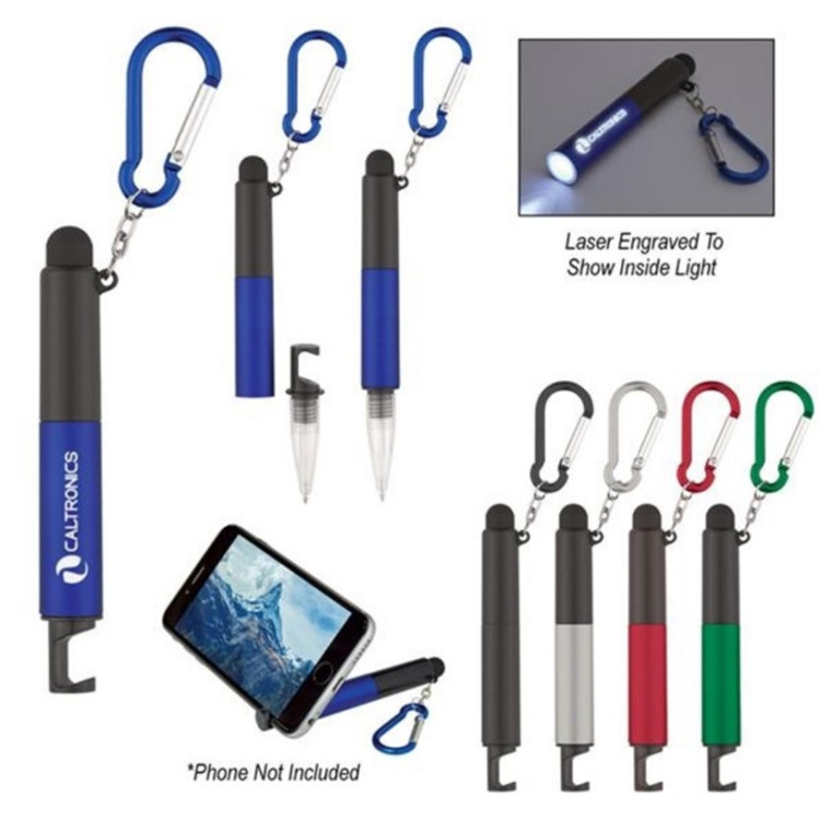 4 in 1 Touch Screen Ballpoint Pen on Keychain 2