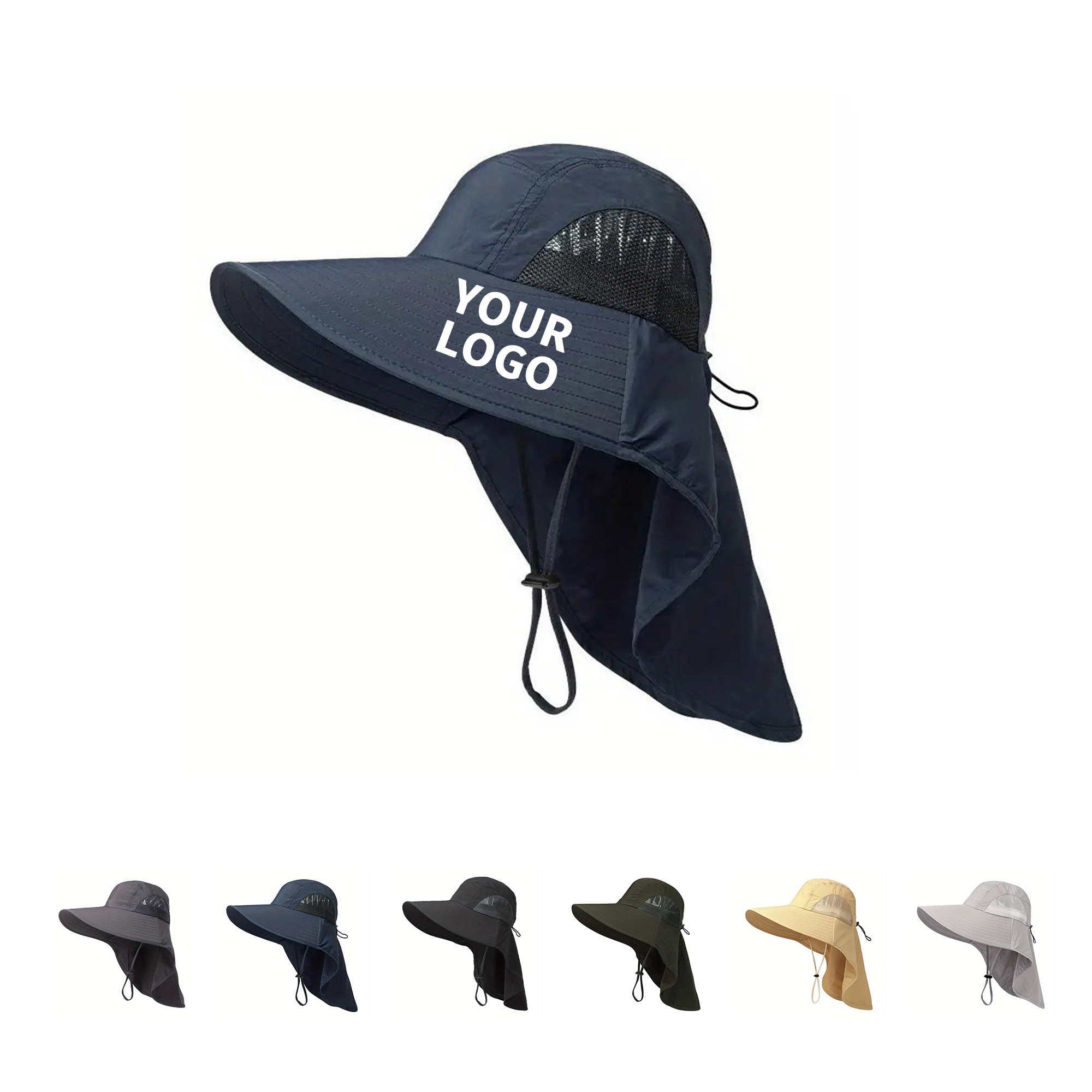 Outdoor Wide Brim Sun Hat With Neck Flap 3