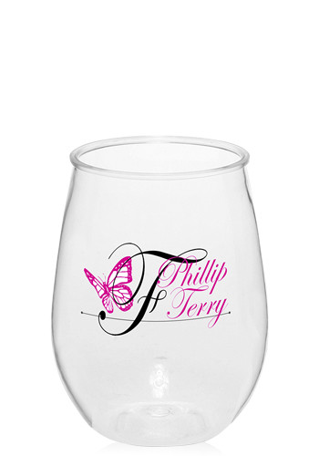 10 oz. Stemless Plastic Wine Glasses