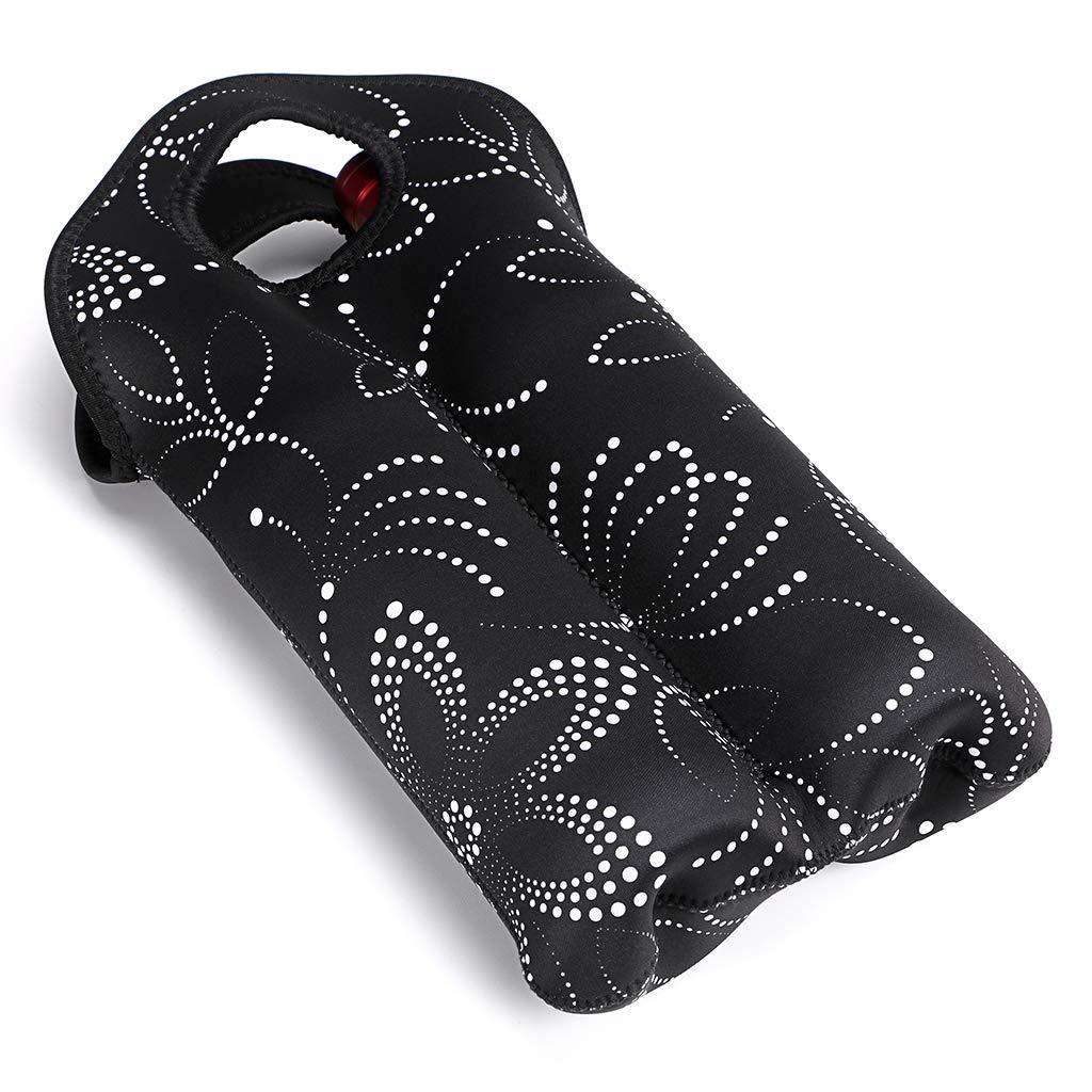 2 in 1 Full Sublimated Insulated Neoprene Wine Carrier Tote Bag 3