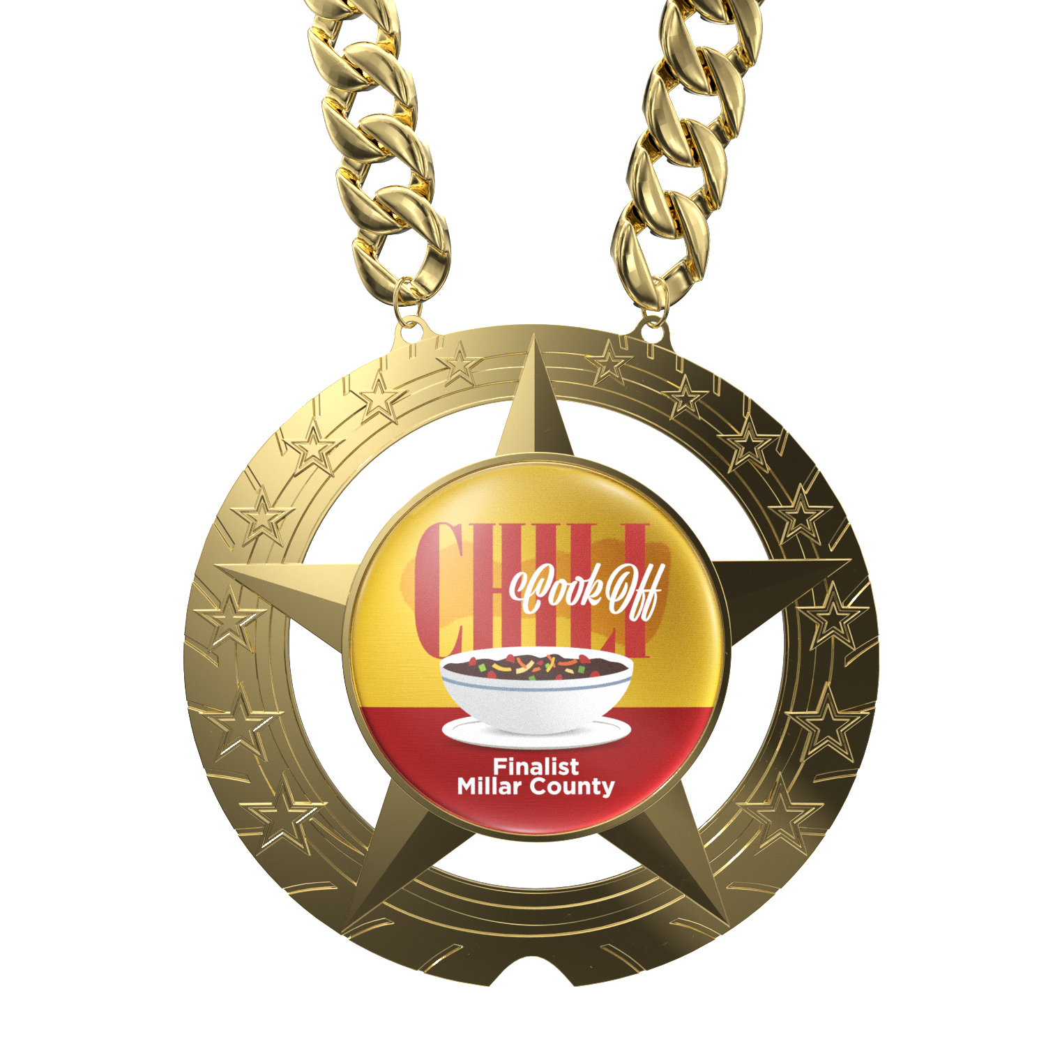 Express Vibraprint® Super Star Champ Chain Medal w/ Plastic Chain 6