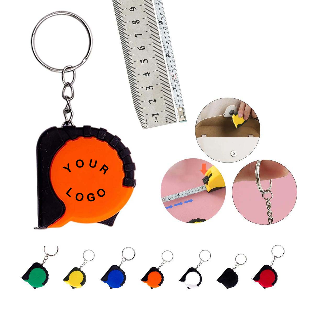 Mini Pocket Tape Measure Rubber Grip 8