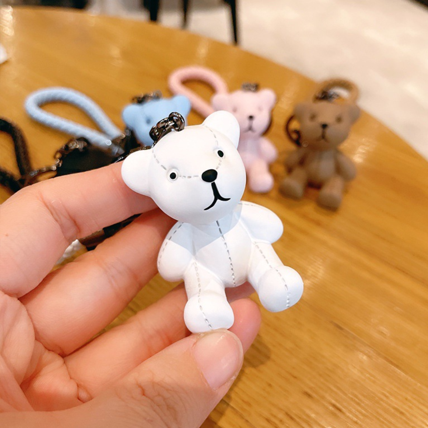Resin Teddy Bear Keychain 3