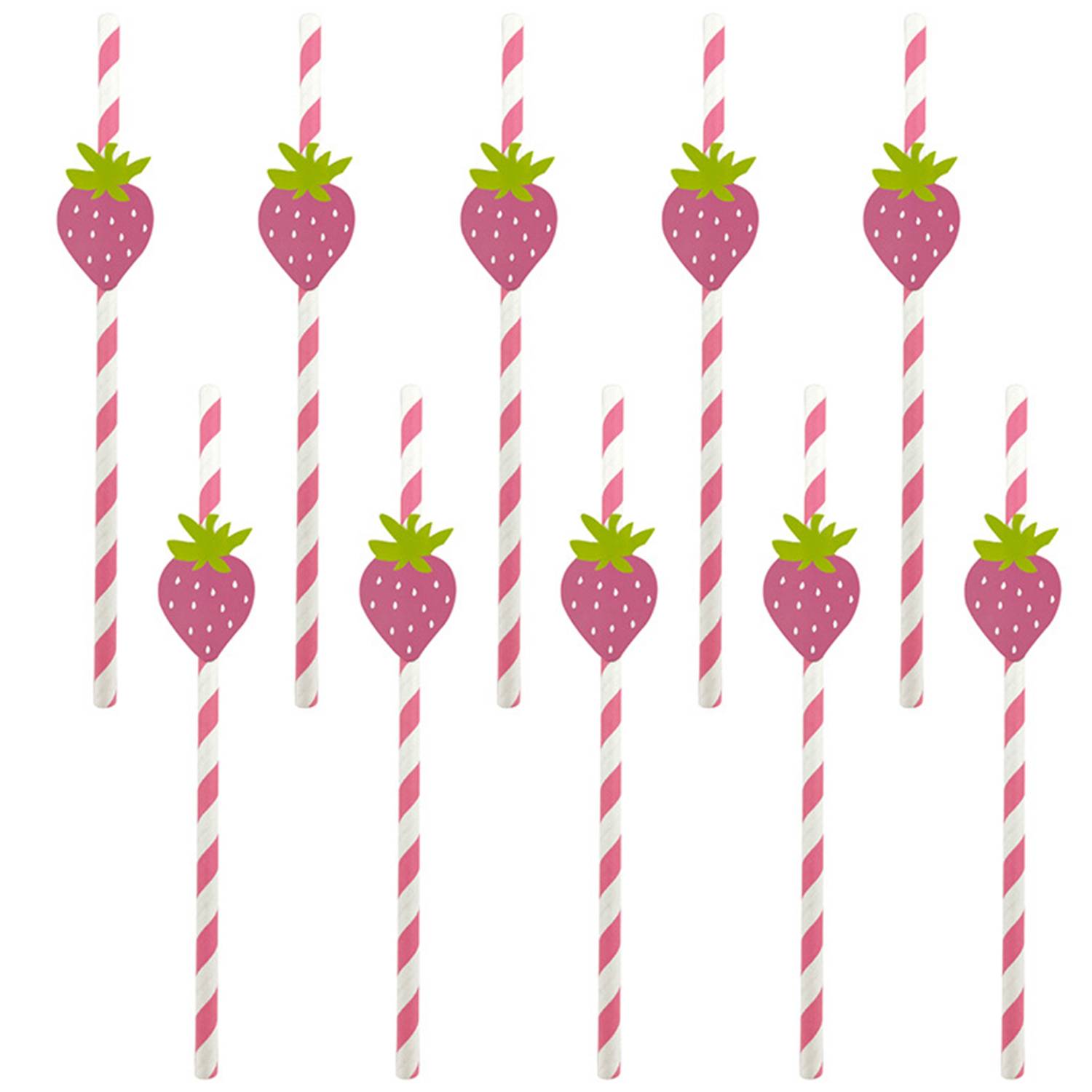 10PCS Fruit Themed Disposable Paper Straws 2