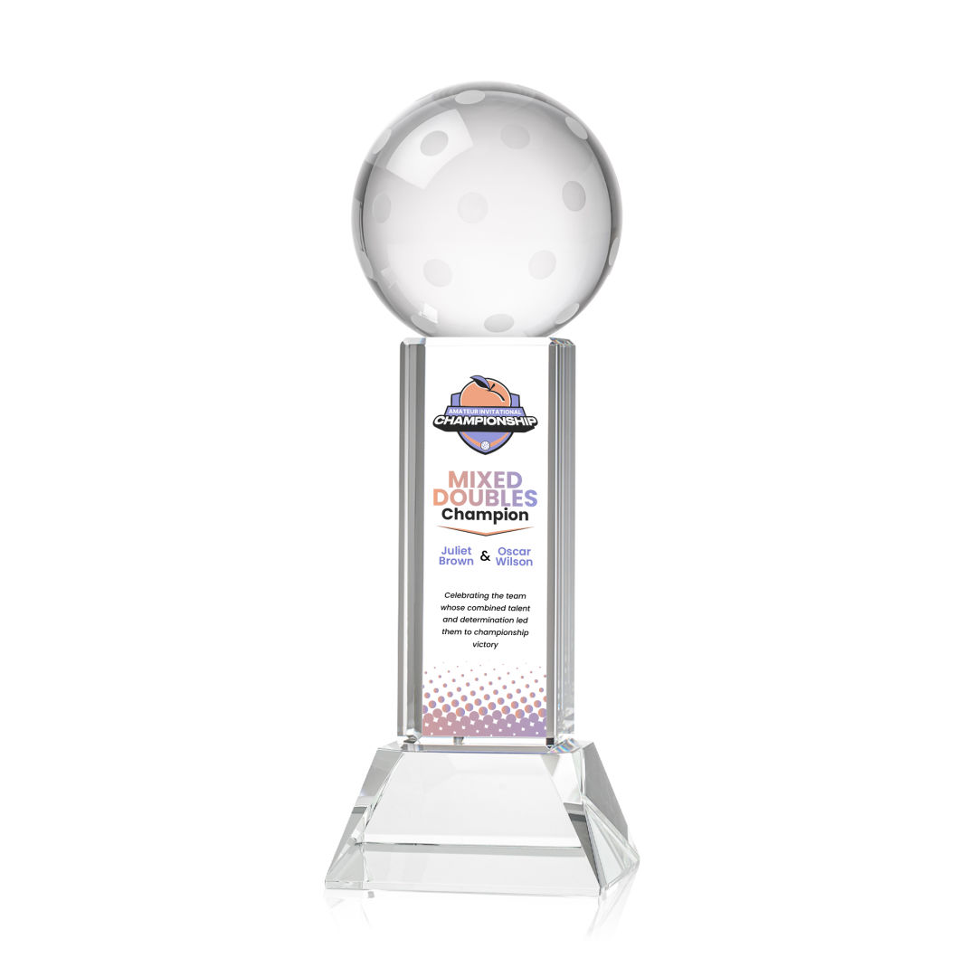 Pickleball VividPrint™ Award on Stowe Base - Clear 7