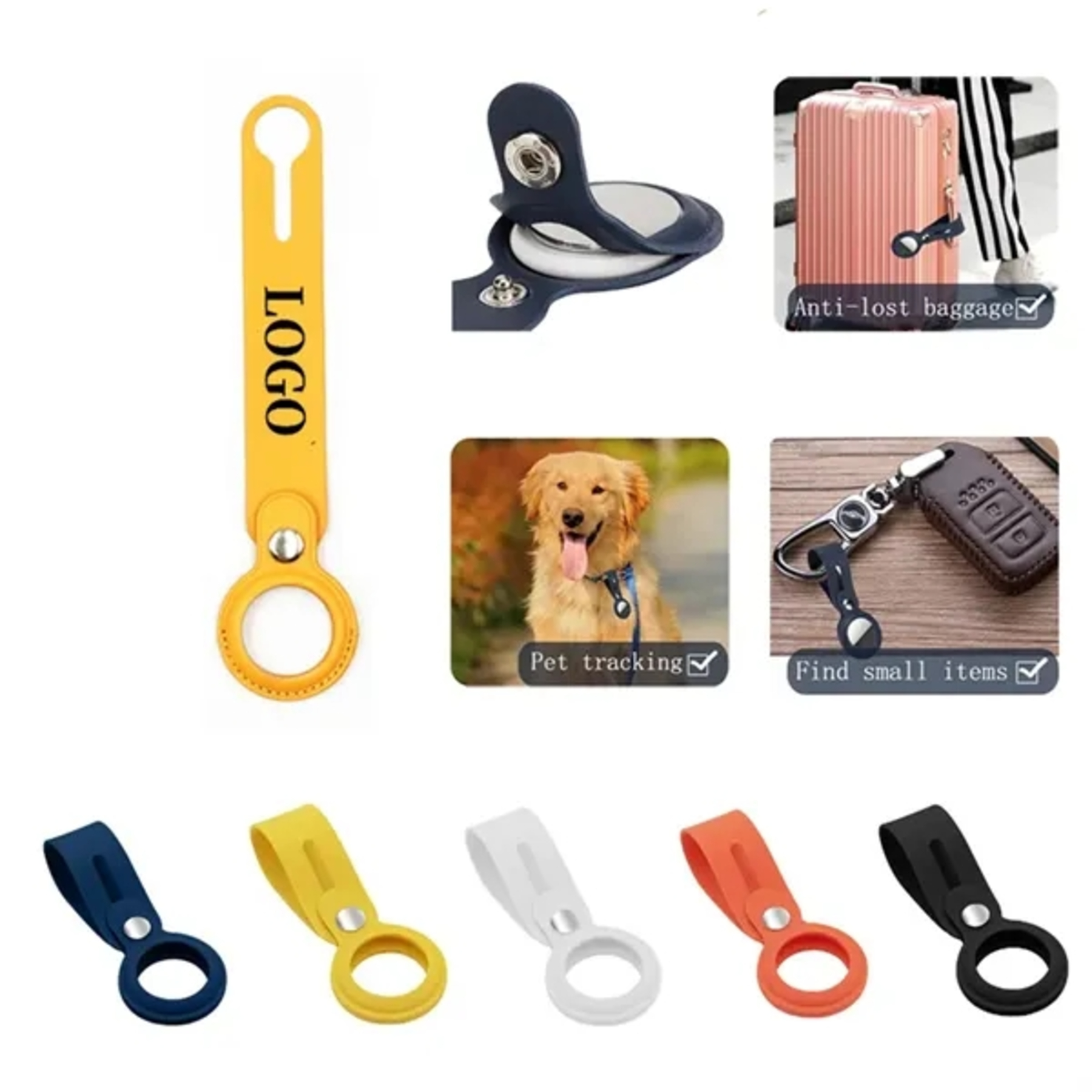 Silicone Air-Tag Holder w/ Button
 2