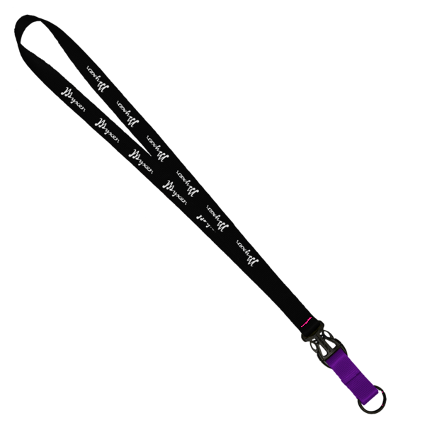 3/4" Multi color (Top and bottom) Nylon Lanyard with Plastic Slide Buckle R 113