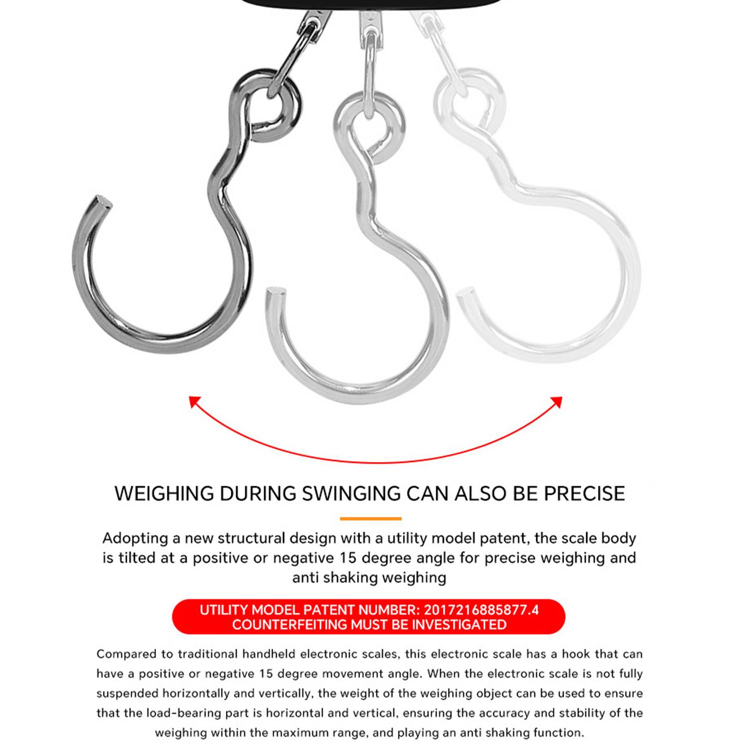 Digital Hanging Scale 132lb/60kg Fishing Luggage Weighing 5