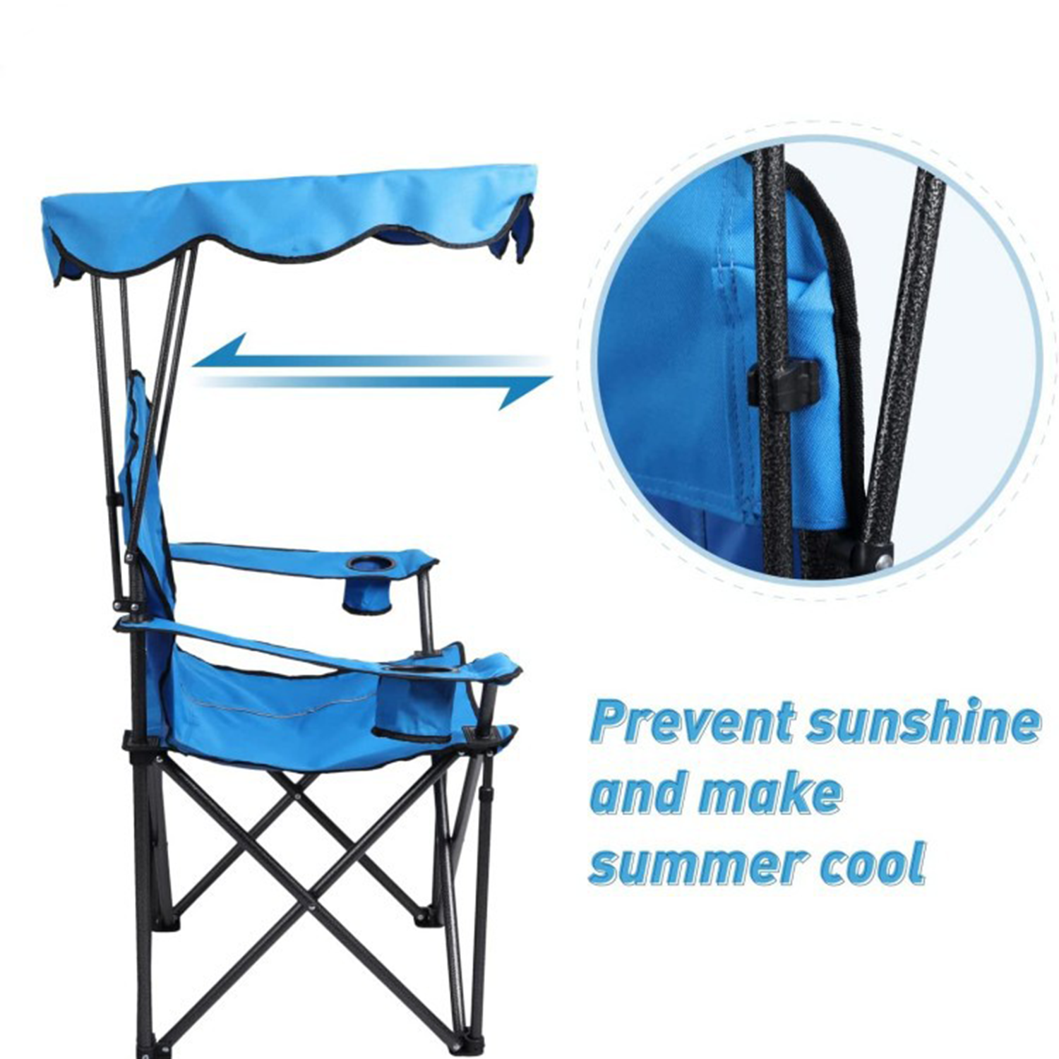 Portable Retractable Shade Canopy Folding Chair 3