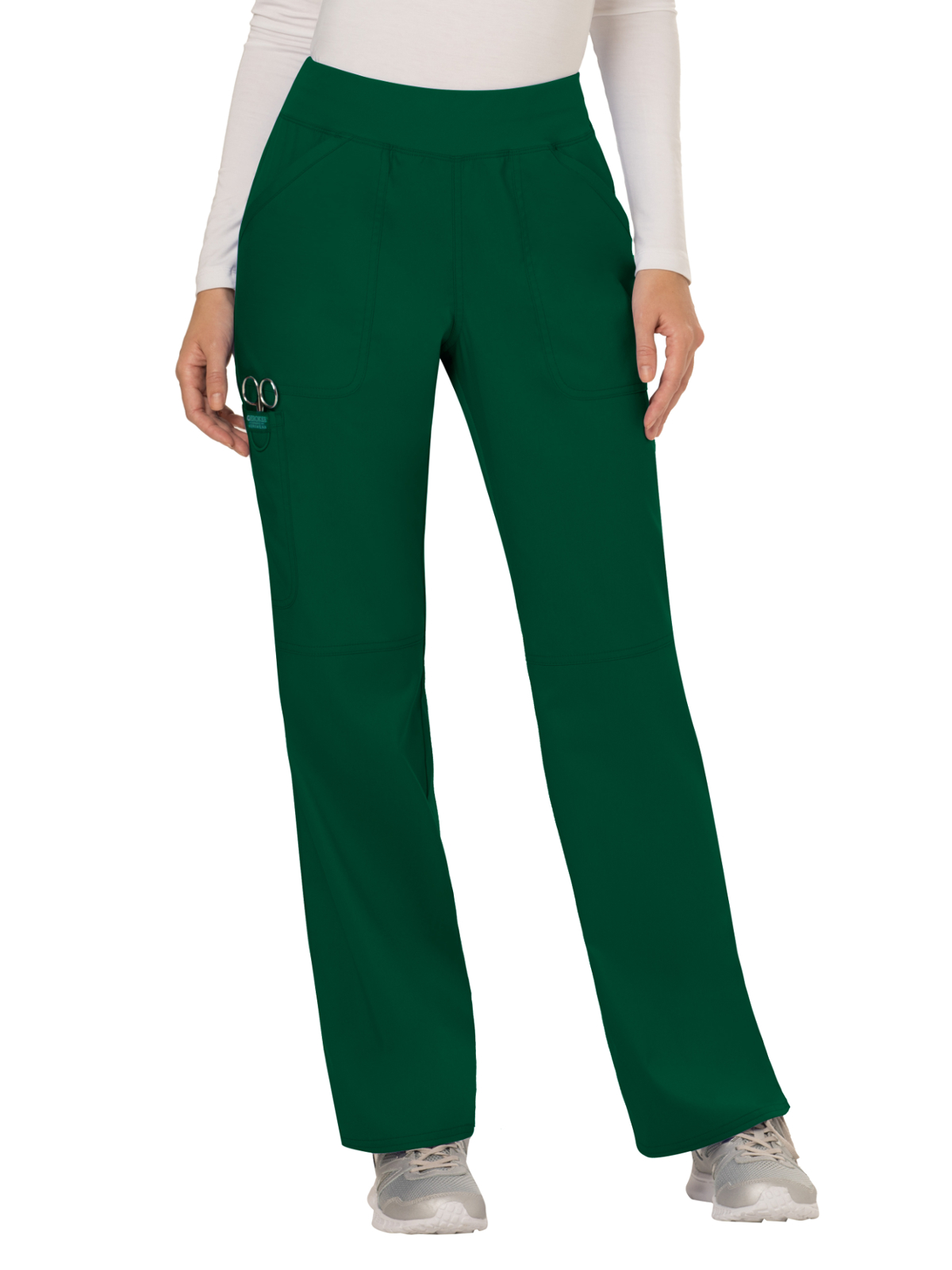 Cherokee - Workwear Revolution - Women's 4-Pocket Mid Rise Straight Leg Pull-on Pant 88