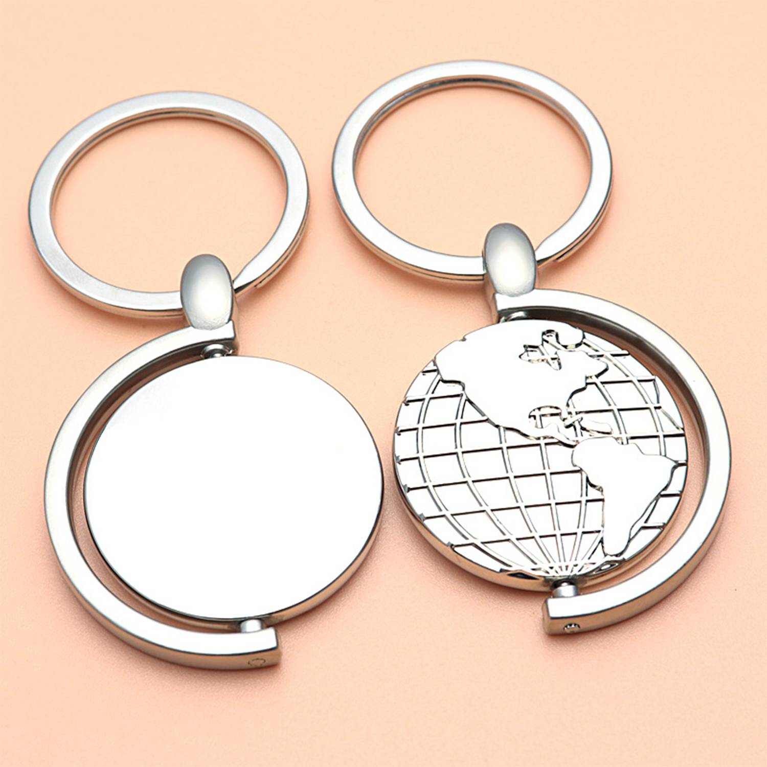 Mini Rotating Globe Metal Keychain 6