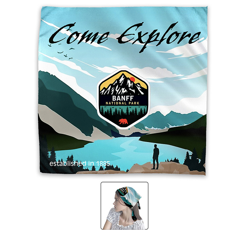 "THE AURORA BANDANA" Headband and Neck Wear Full Color Sublimation – Domestic Production – 22" x 22" 9