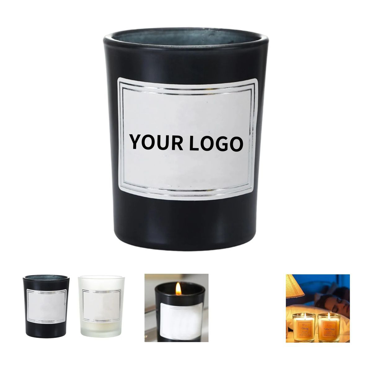 Scented Soy Candle in Frosted Glass 2