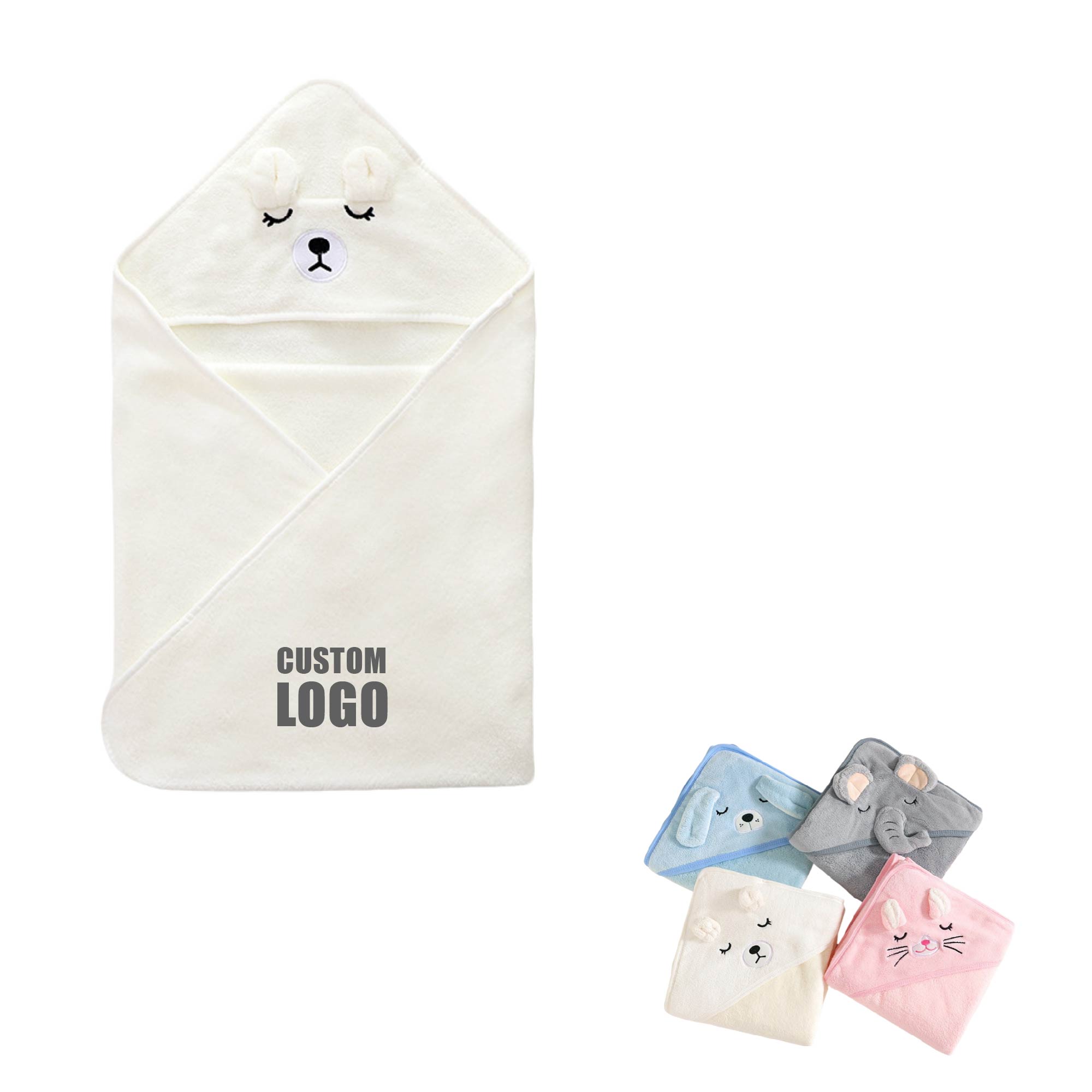 MOQ 10 pcs Cartoon Hooded Kids Bath Towel 2