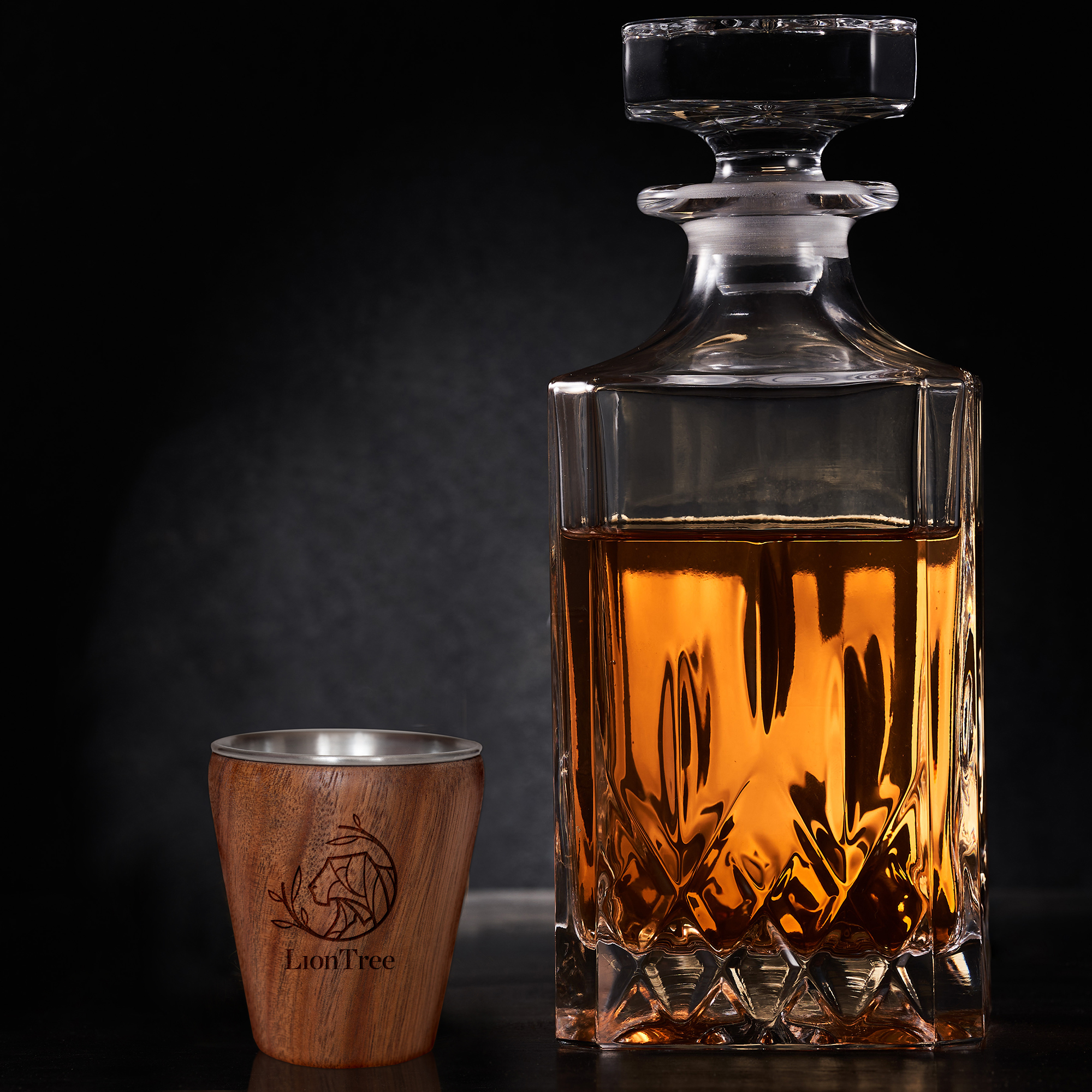 Rock & Branch® Acacia Wood and Stainless Steel Shot Glass 4