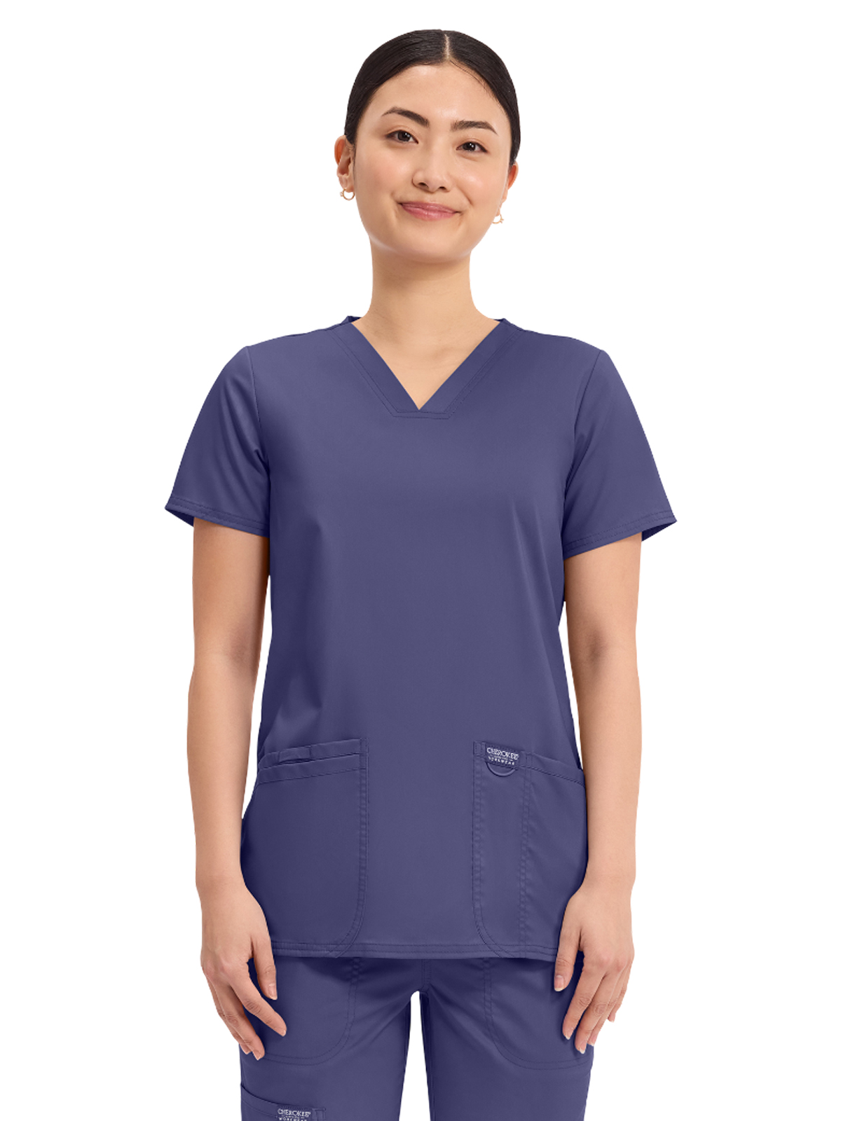 Cherokee - Workwear Revolution - Women's 3-Pocket V-Neck Top 9