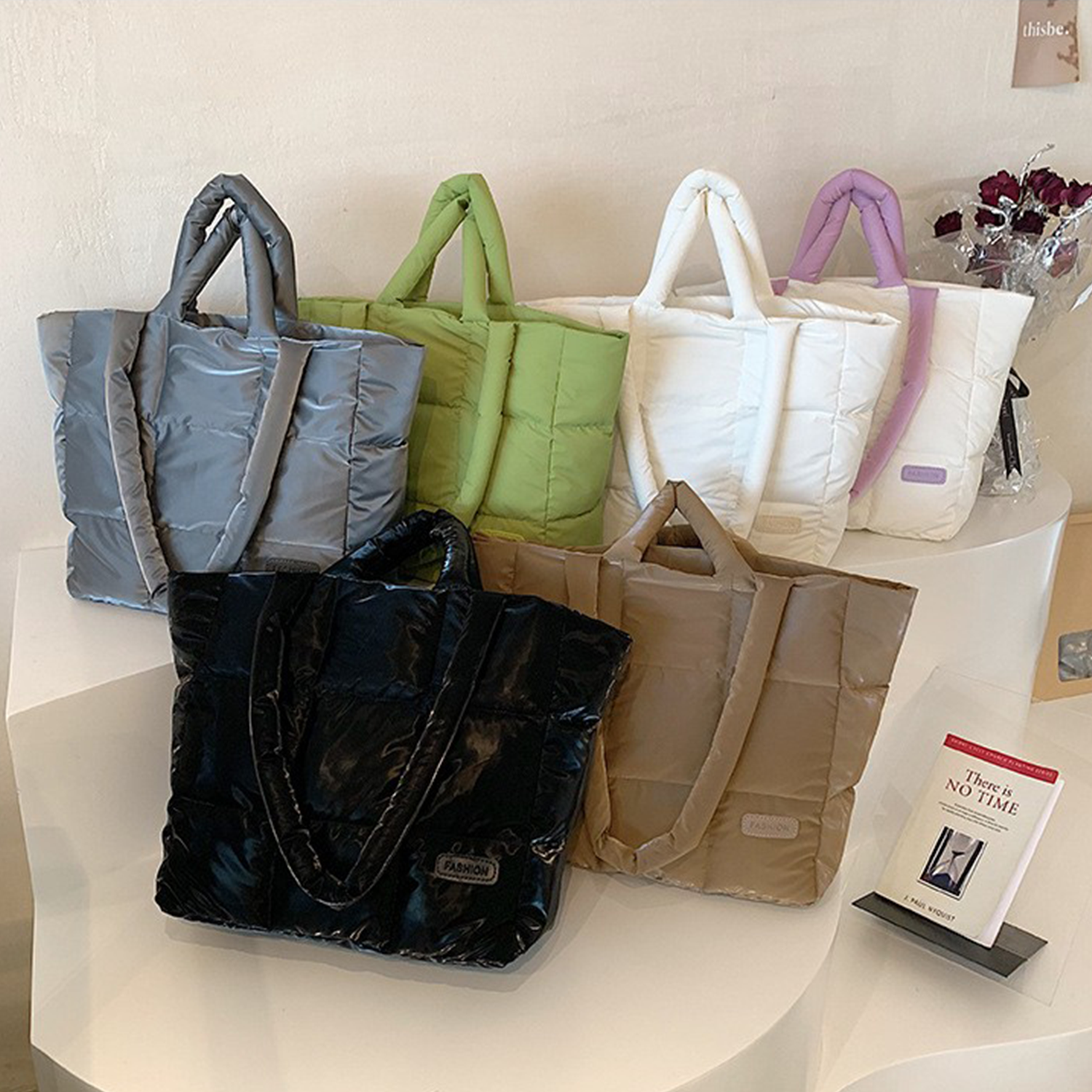 Eiderdown Puffer Women Tote Bag, custom tote bag with logo imprint 9
