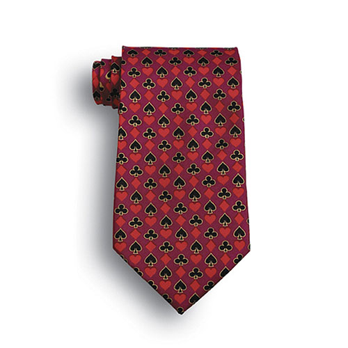 Full House Maroon Novelty Tie 2