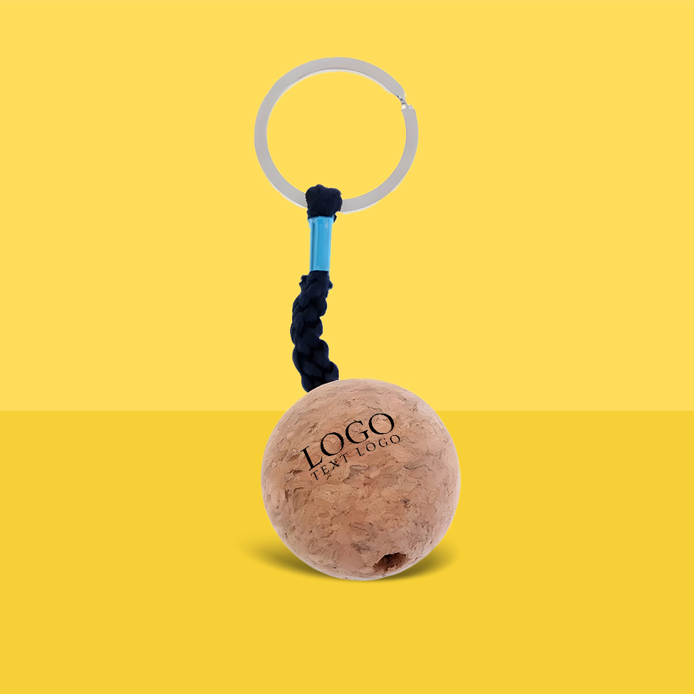 Floating Wood Cork Ball Keychain 2