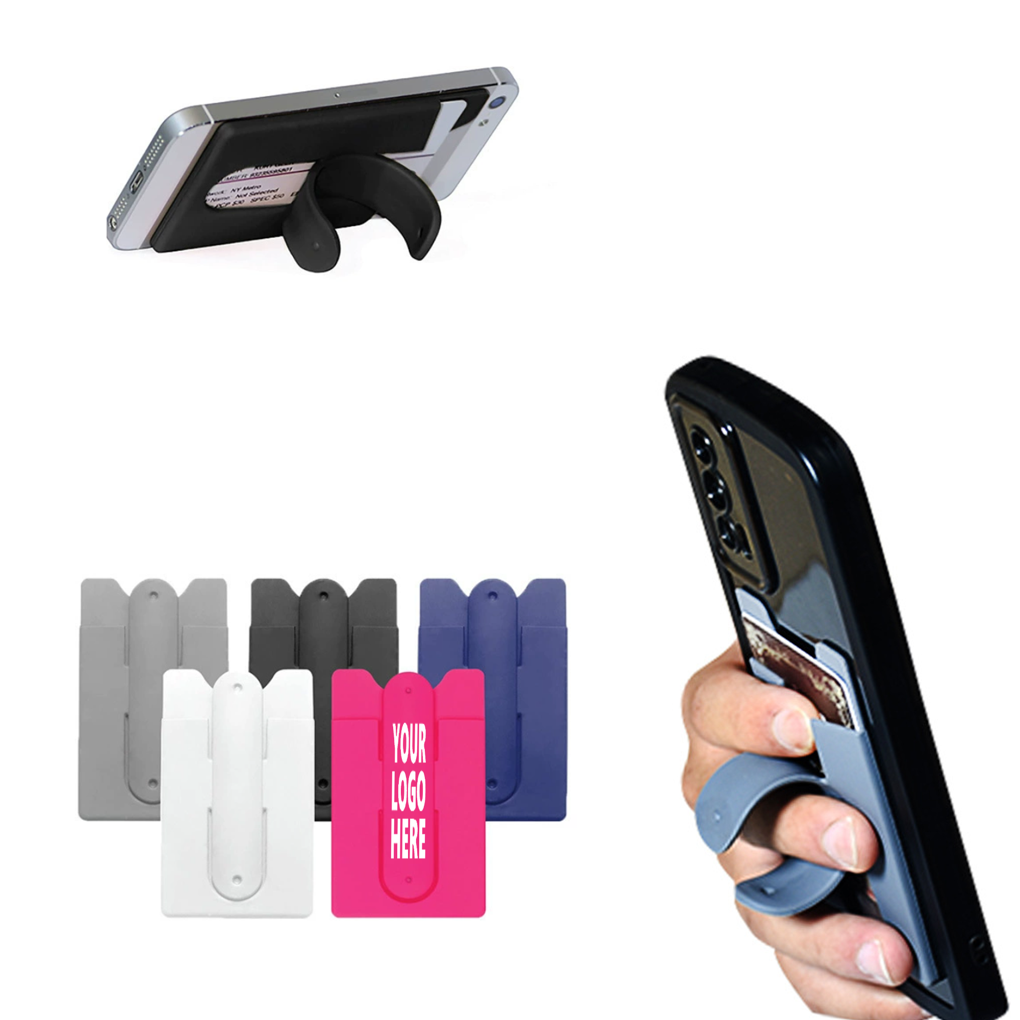 Silicone U-Shape Phone Holder Card Cover 2