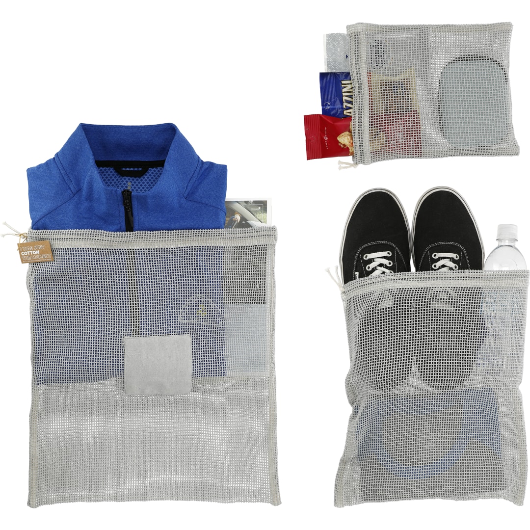 Recycled Cotton Mesh Cinch Pouch Set 23