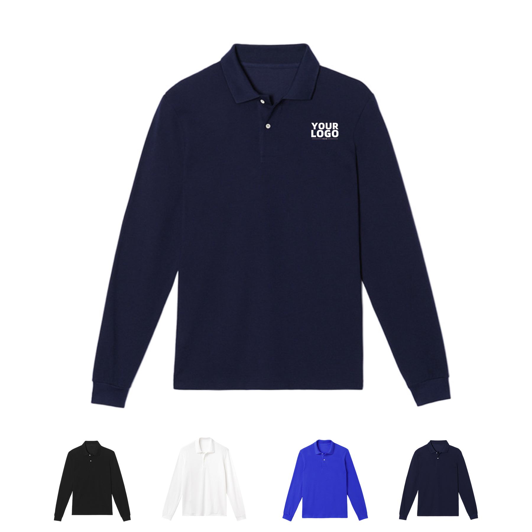 Mens Long Sleeve Polo Shirt 2