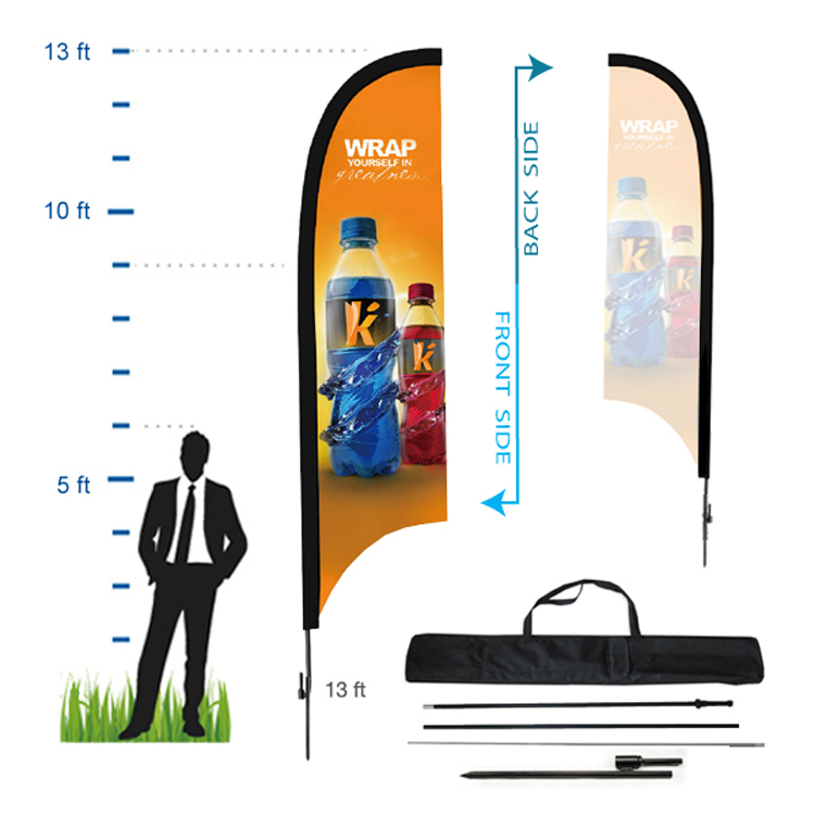 10.5 ft. Concave Advertising Flag Kit 3 (Single Sided) 2