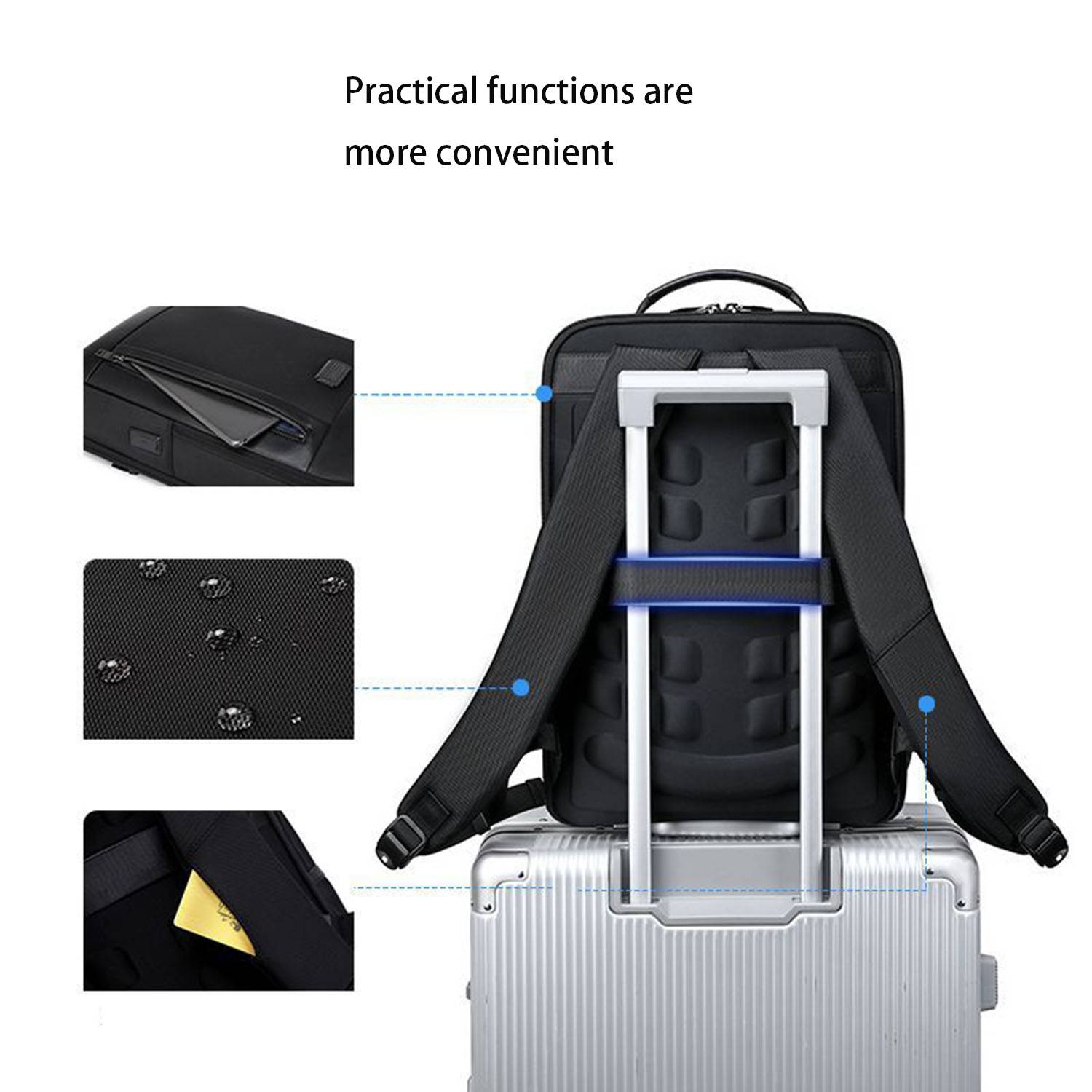 Oxford Outdoor Travel School Backpack with Usb Charging Port 3
