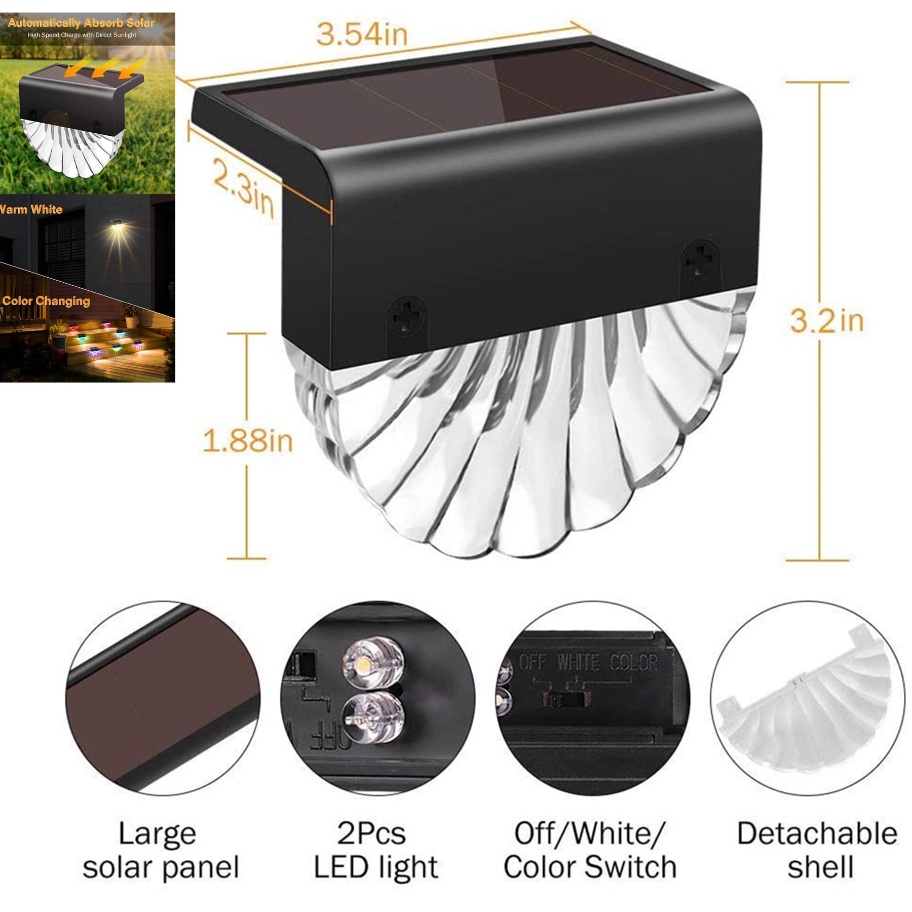 Waterproof Solar Deck Lights 2