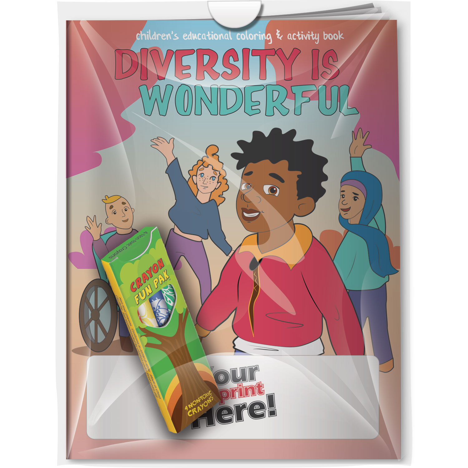 Combo Pack - CB1143 Coloring Book & 4-Pack of Crayons in a Poly Bag 5