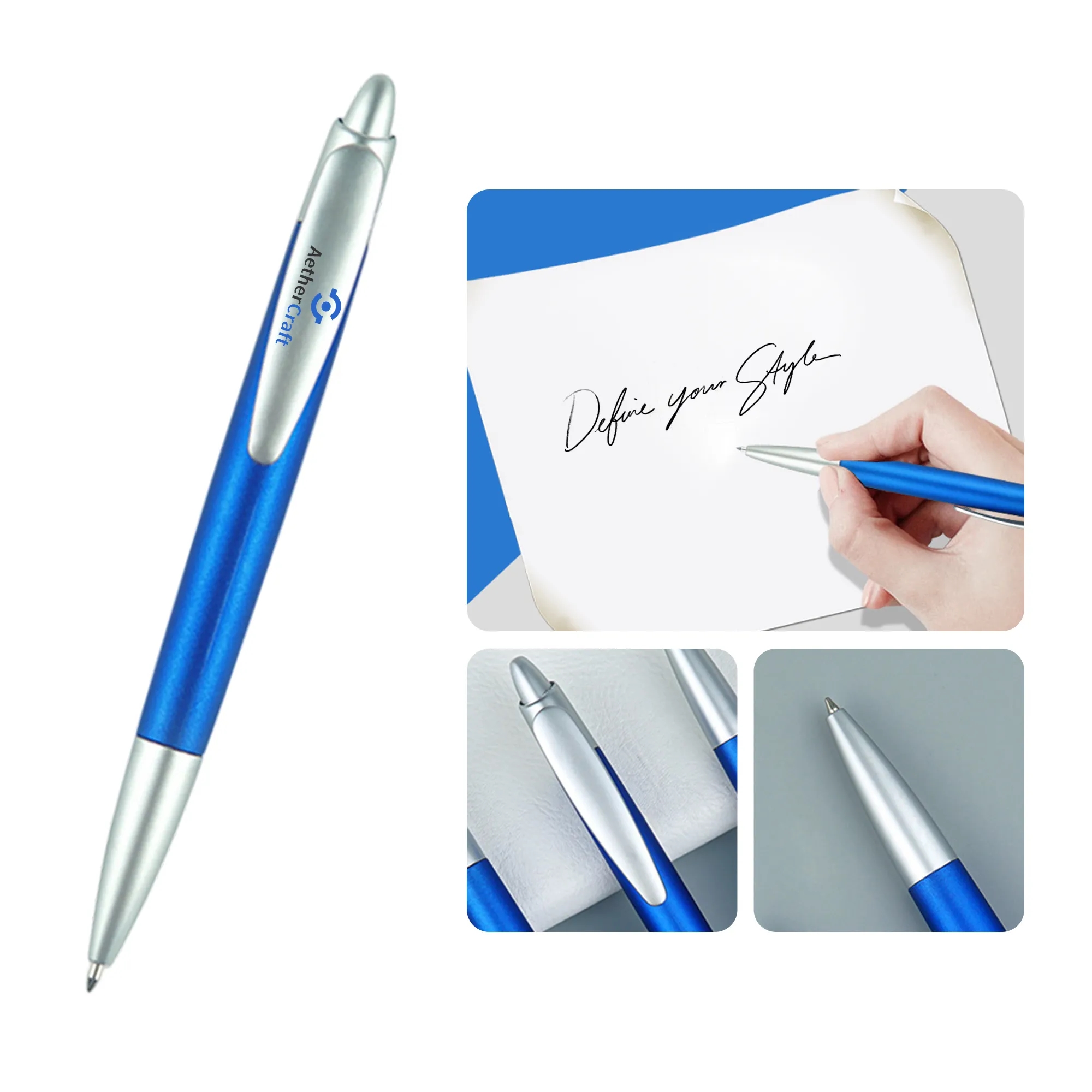 Click Action Business Pen with Twist Cap and Grip 2