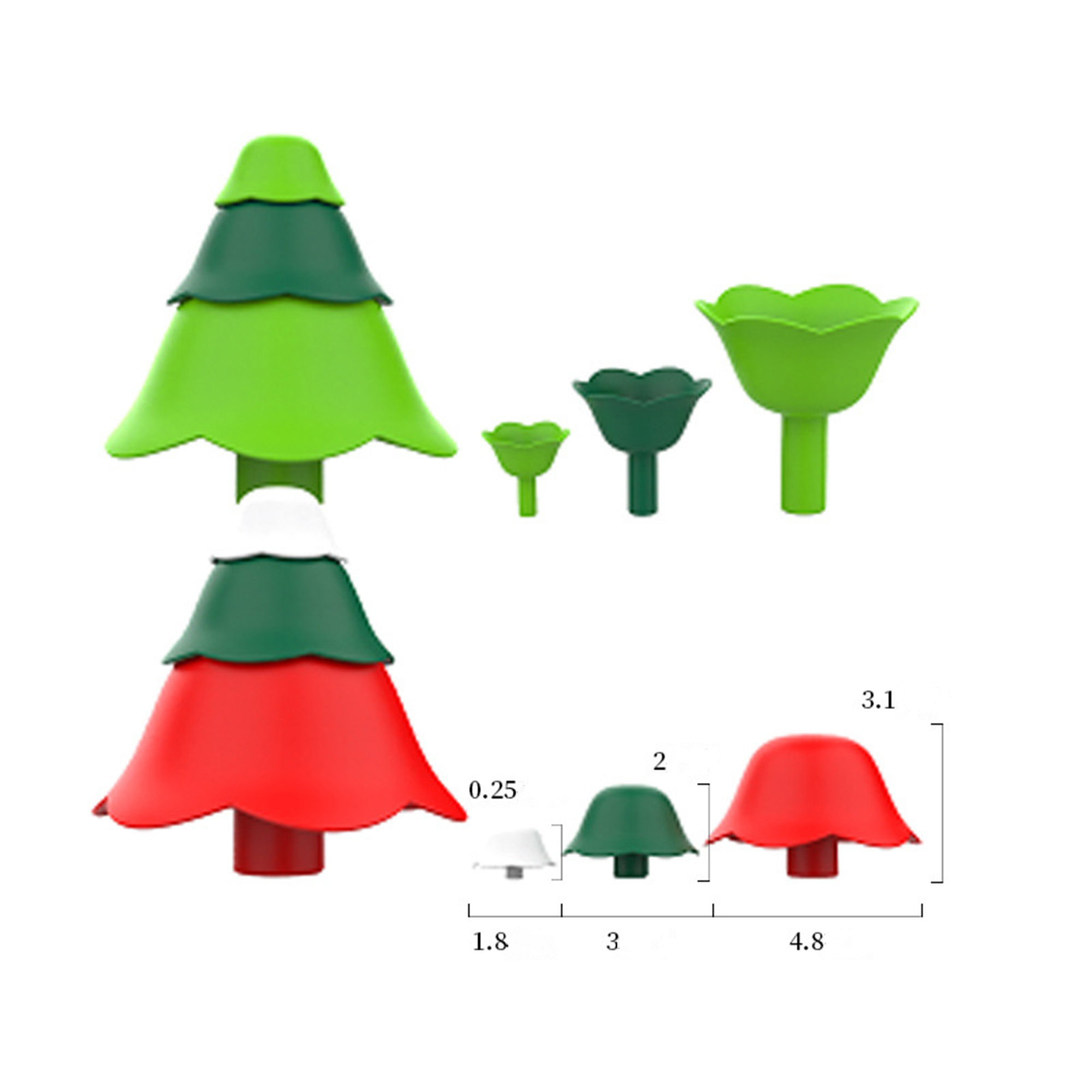 Festive Silicone Kitchen Funnels - Christmas Tree Design 1
