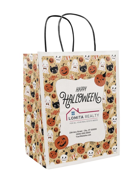 Halloween Scatter Design 3 Handle Shopper (8.5" x 10.25" x 5")