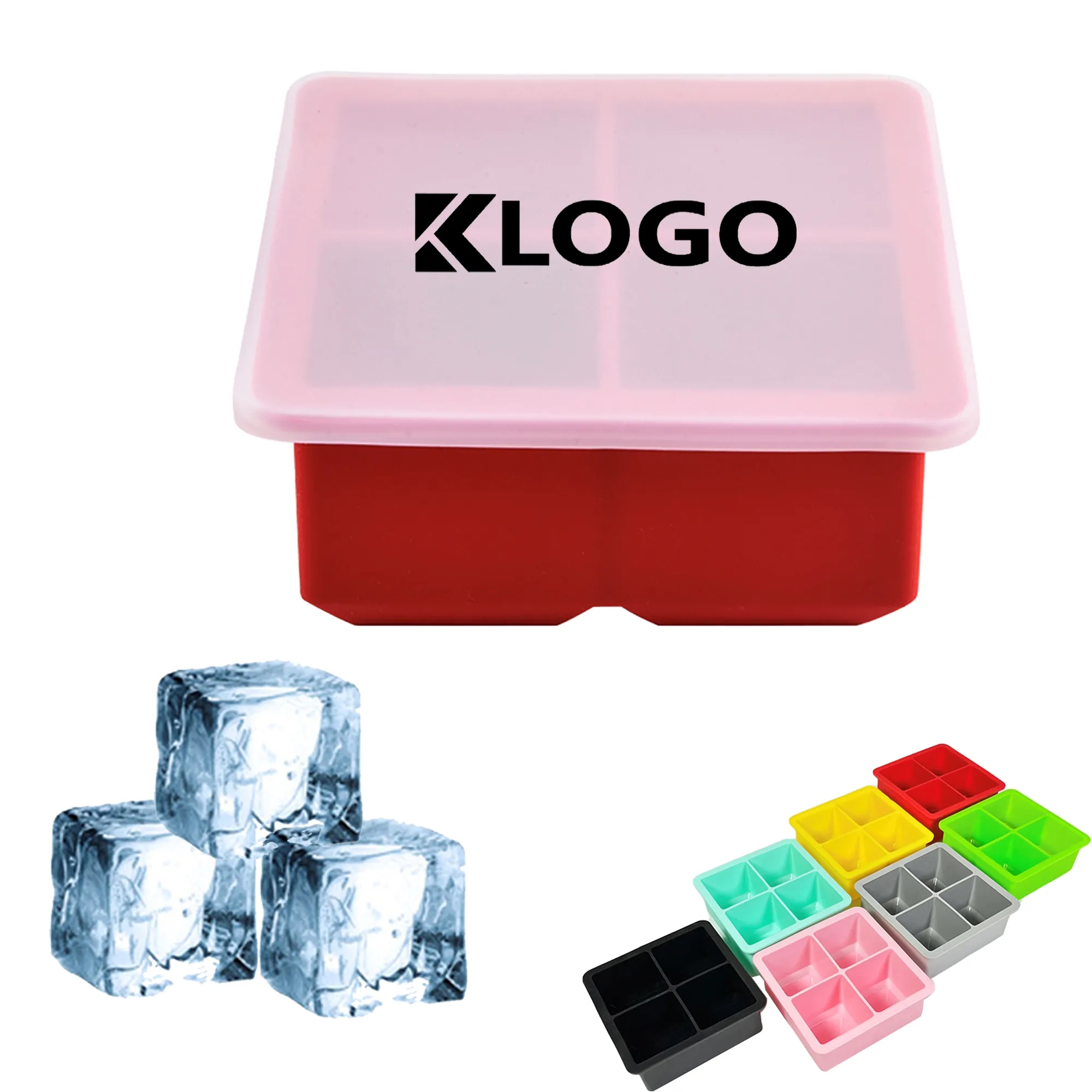 Silicone Square Ice Cube Tray With Lid 9
