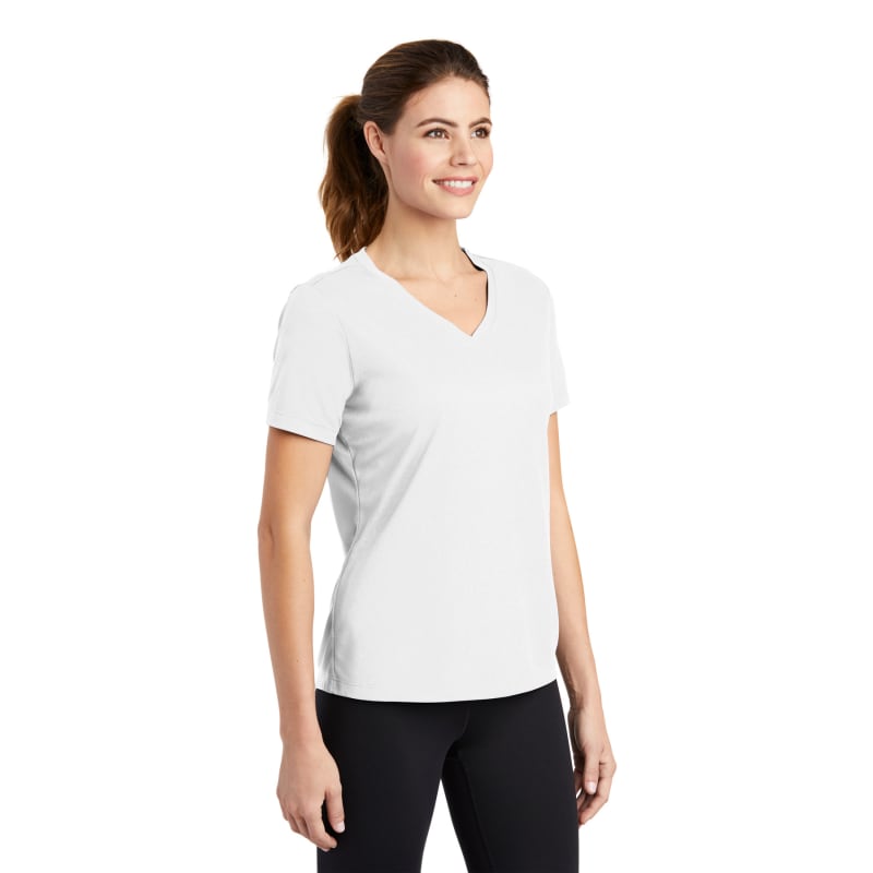 Sport-Tek Women's PosiCharge RacerMesh V-Neck Tee. 96