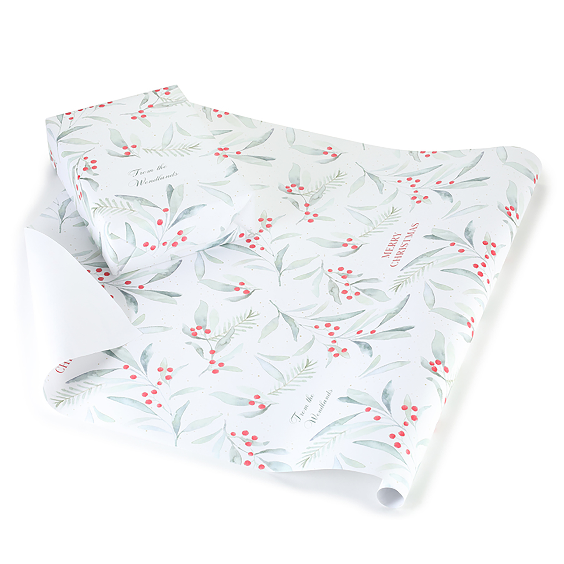 Holiday Sprigs Personalized Wrapping Paper Roll 1