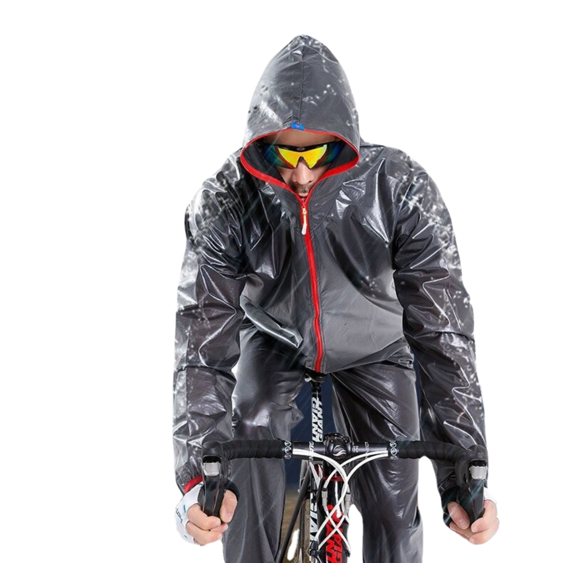 Breathable PU Raincoat Suit Reflective Poncho Jacket 3