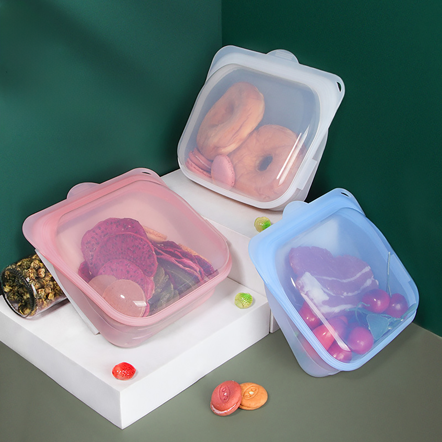 Stand-Up Food Grade Reusable Silicone Storage Bag 8