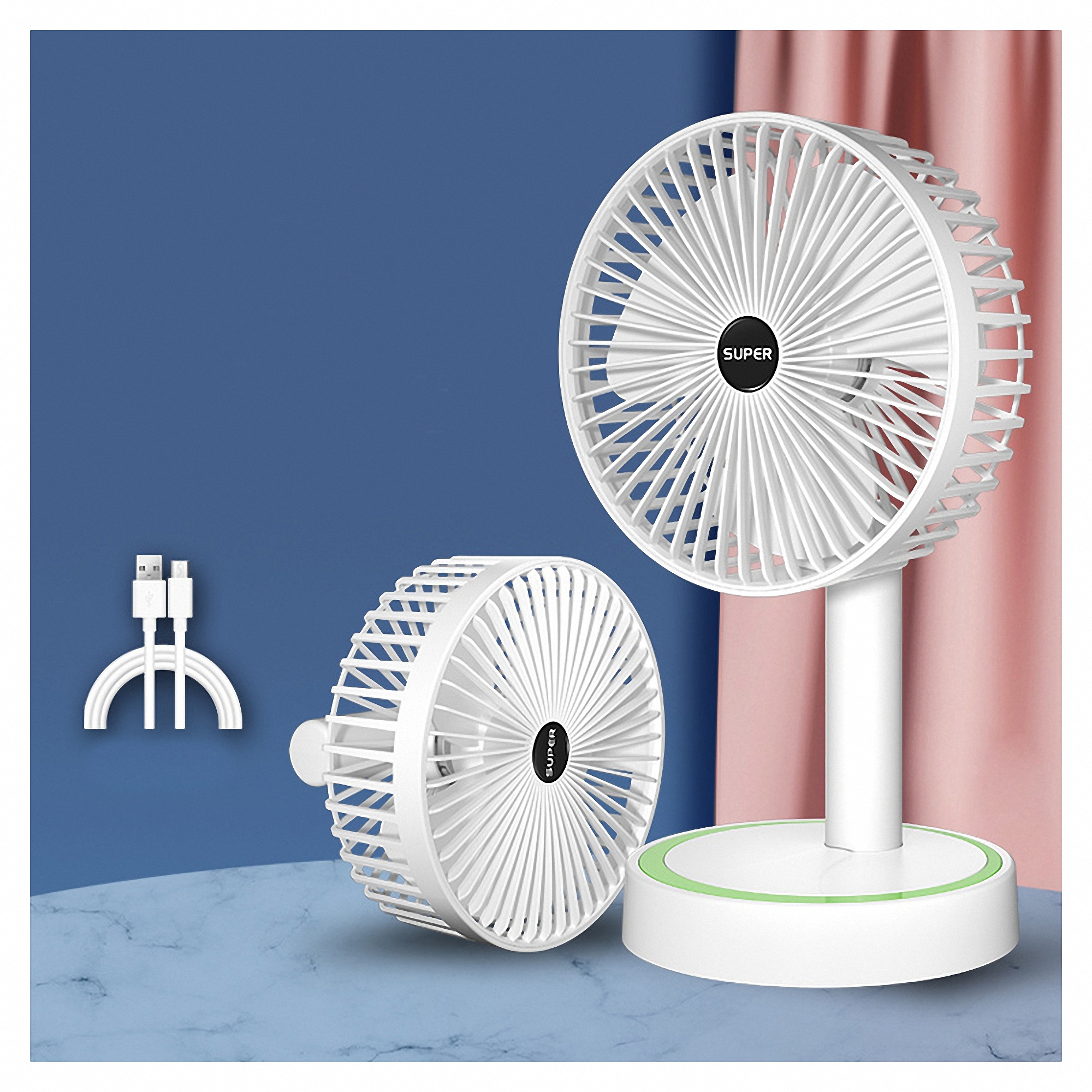 Portable Rechargeable Folding Desk Fan 4