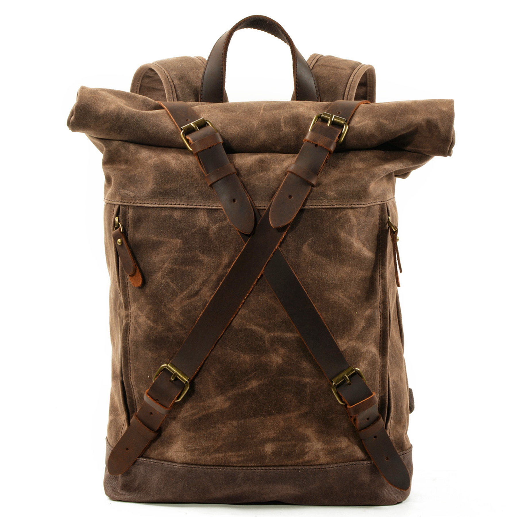 Vintage Canvas Leather Laptop Backpack 4