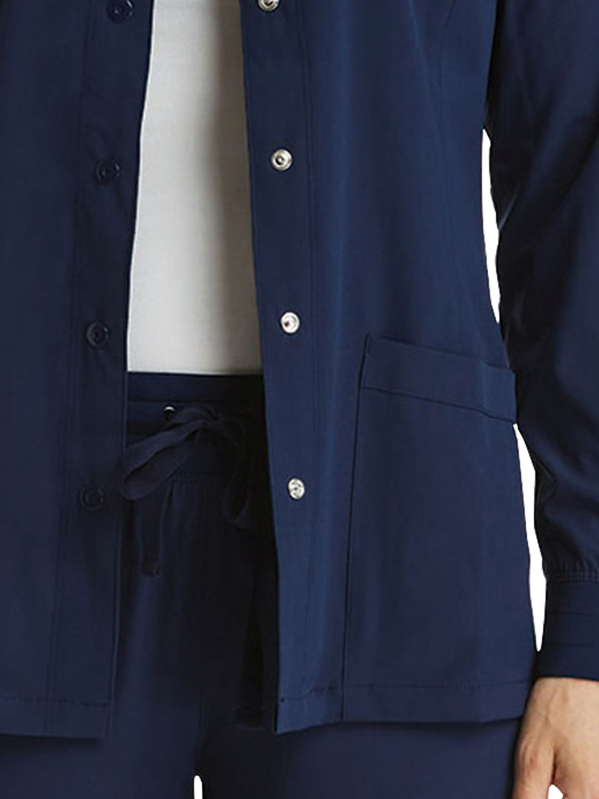 ScrubJoy Originals - Women's Round-Neck Snap Button Jacket 2