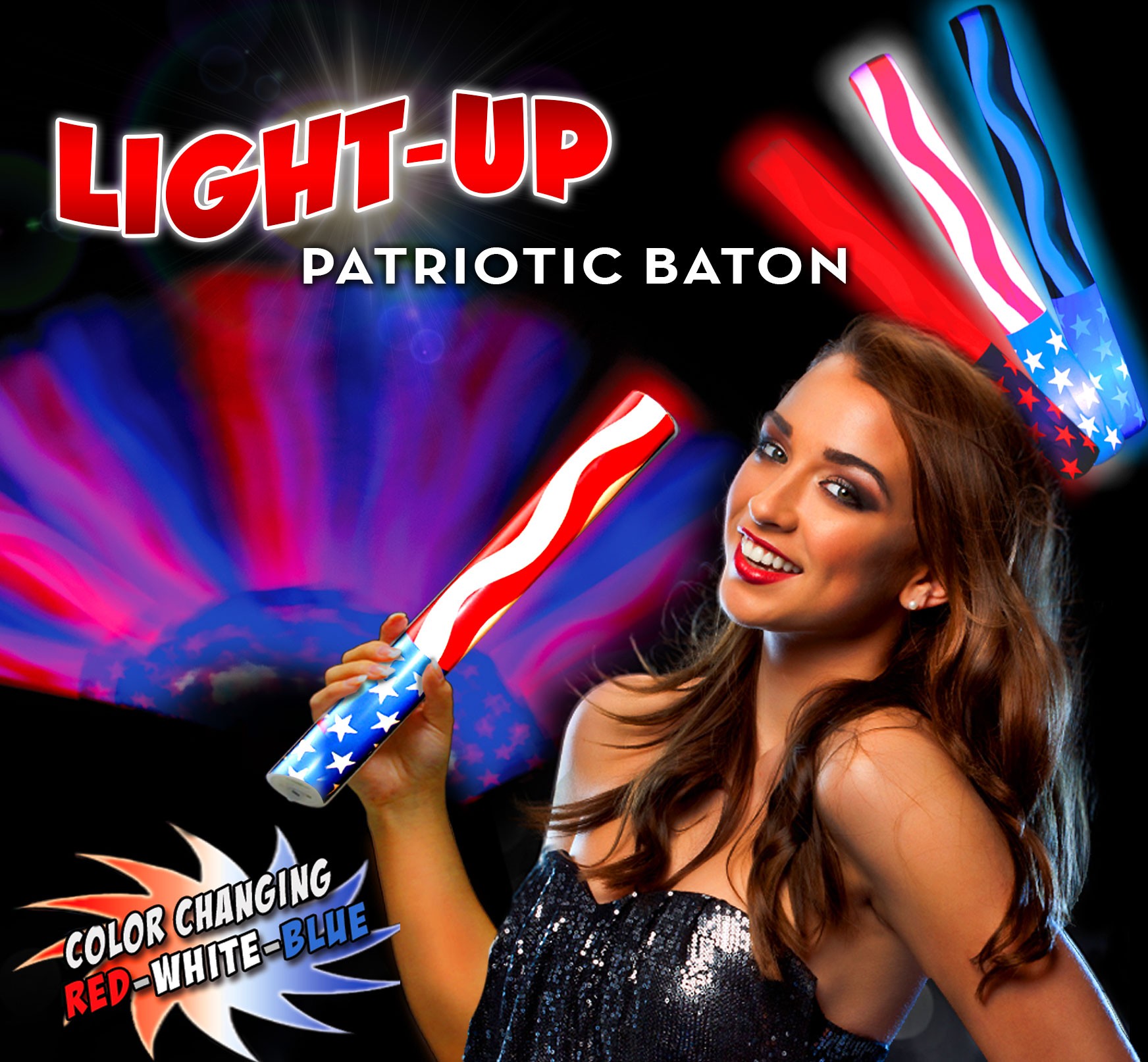 Patriotic 16" Sleeved Light Up LED Glow Lumiton 2
