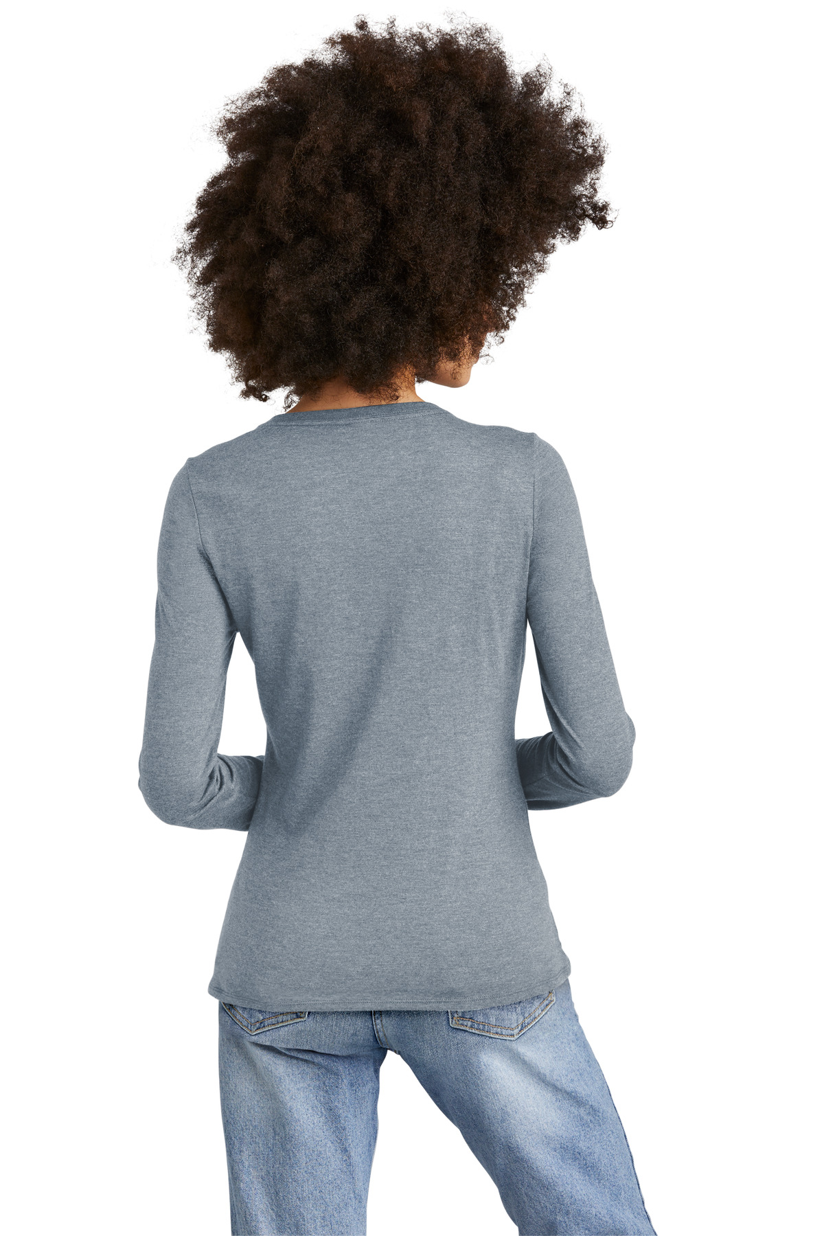 District Women's Perfect Tri Long Sleeve V-Neck Tee DT135 71